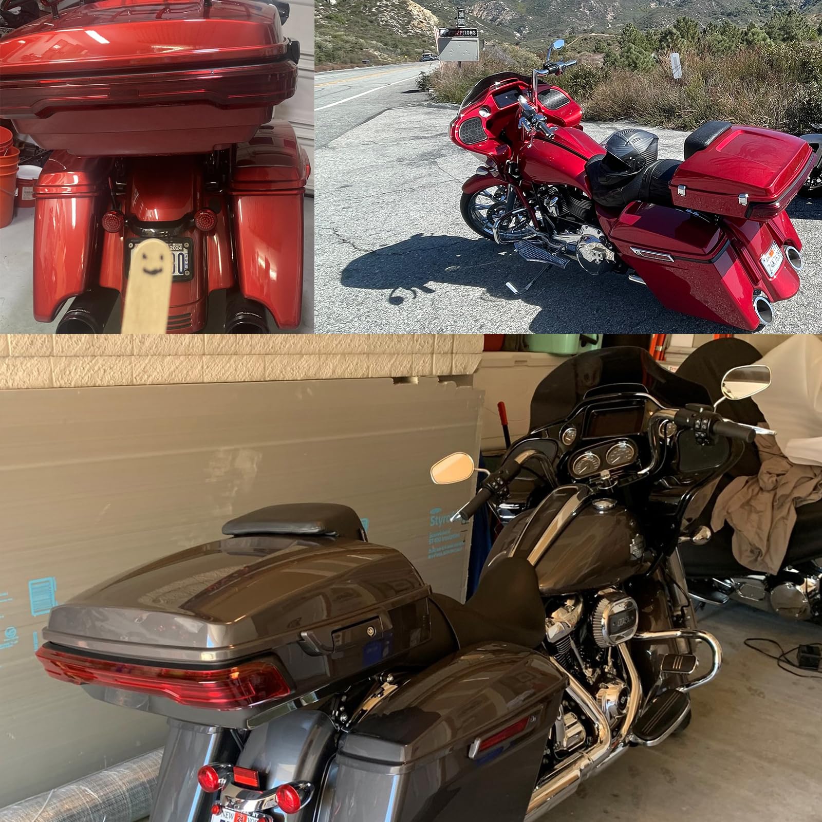 Advanblack LED Brake/Turn/Running Lamp Wrap-around Tour Pack Light Bar Fit for 2014+ 2023 2024 2025 Harley/Davidson King Tour Pak Chopped Touring Pack (Red Lens)