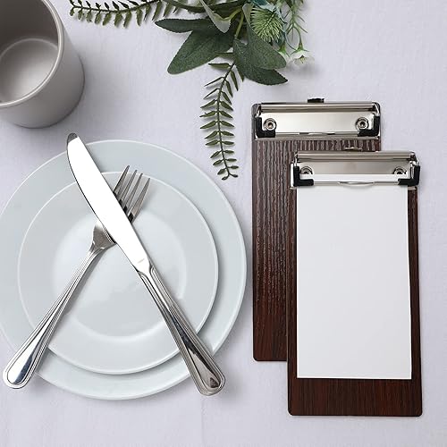 Miniatura 5 de Mini portapapeles pequeño Portapapeles de madera de media página Portapapeles de madera para niños, portapapeles para restaurante, escuela,