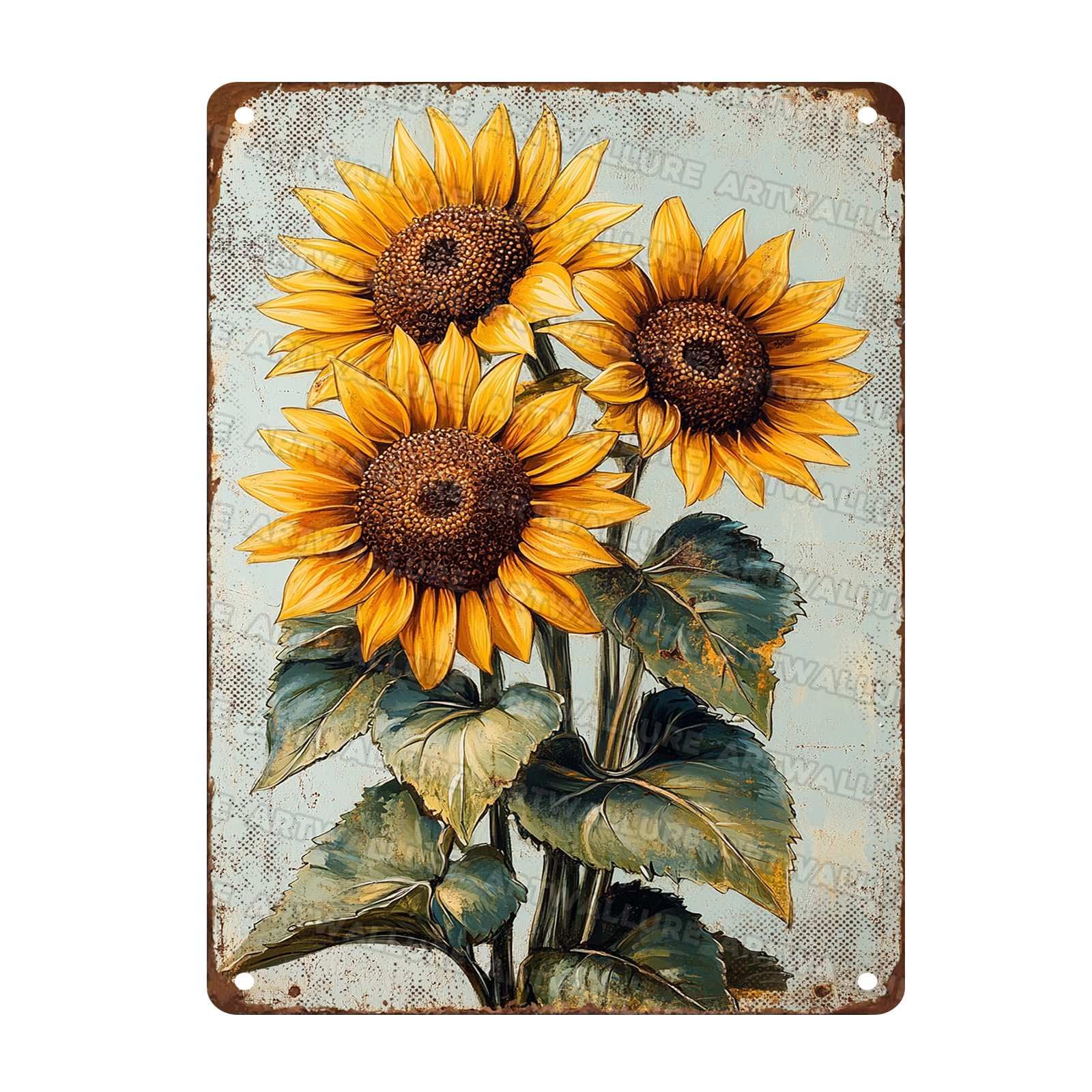 Flowers Metal Signs Sunflower Sign Vintage Tin Sign Aluminum Sign Retro Wall Decor for Living Room Bedroom Greenhouse Garden Yard Shop 12X16Inch
