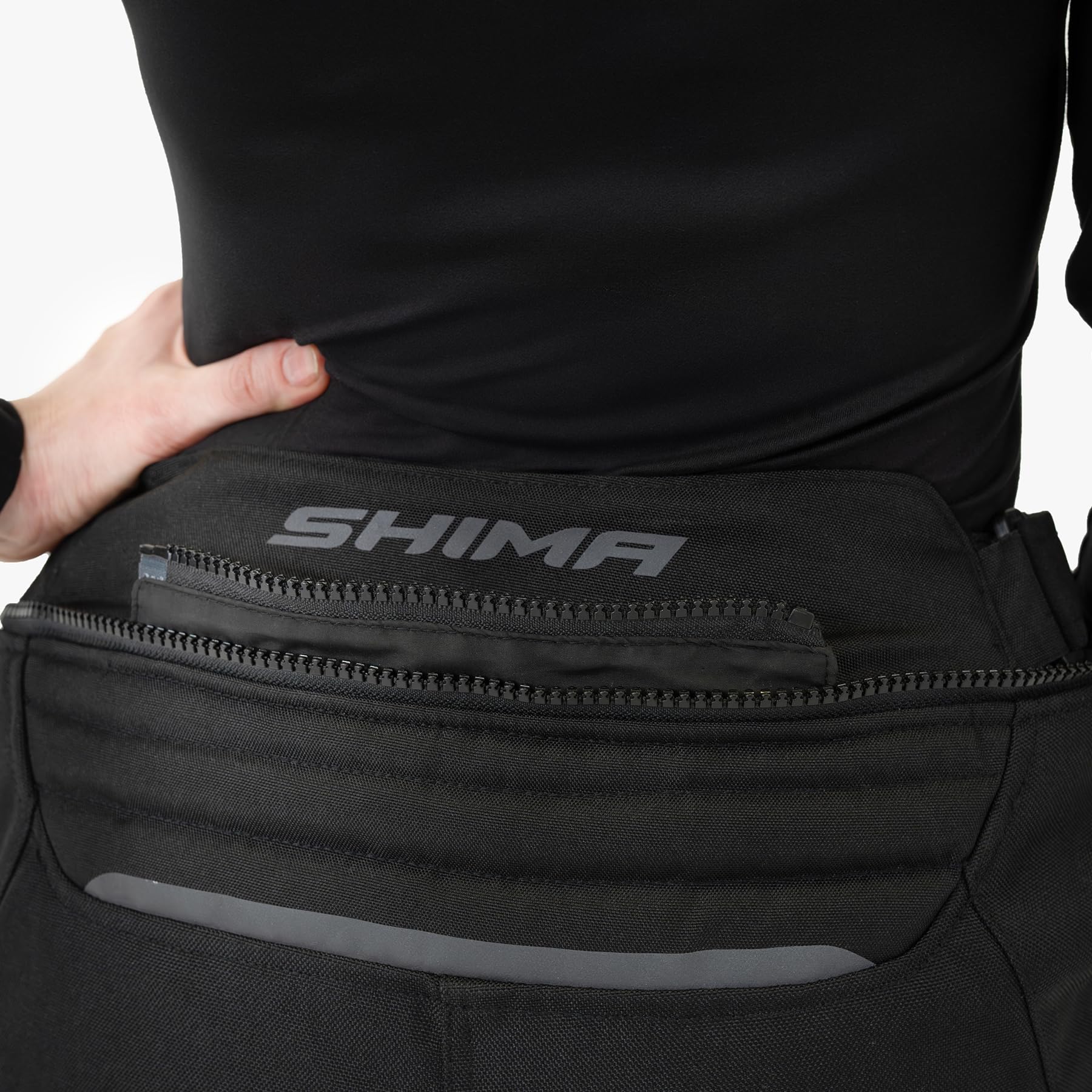 Shima Rush Motorradhose Damen mit Protektoren Mesh | Airforce Knieprotektoren | Sommer Motorrad Hosen Winter Wasserdicht Motorradkombi Motorradjacke Touren (Schwarz, Frauen, Textilehose, Größe 3XL)