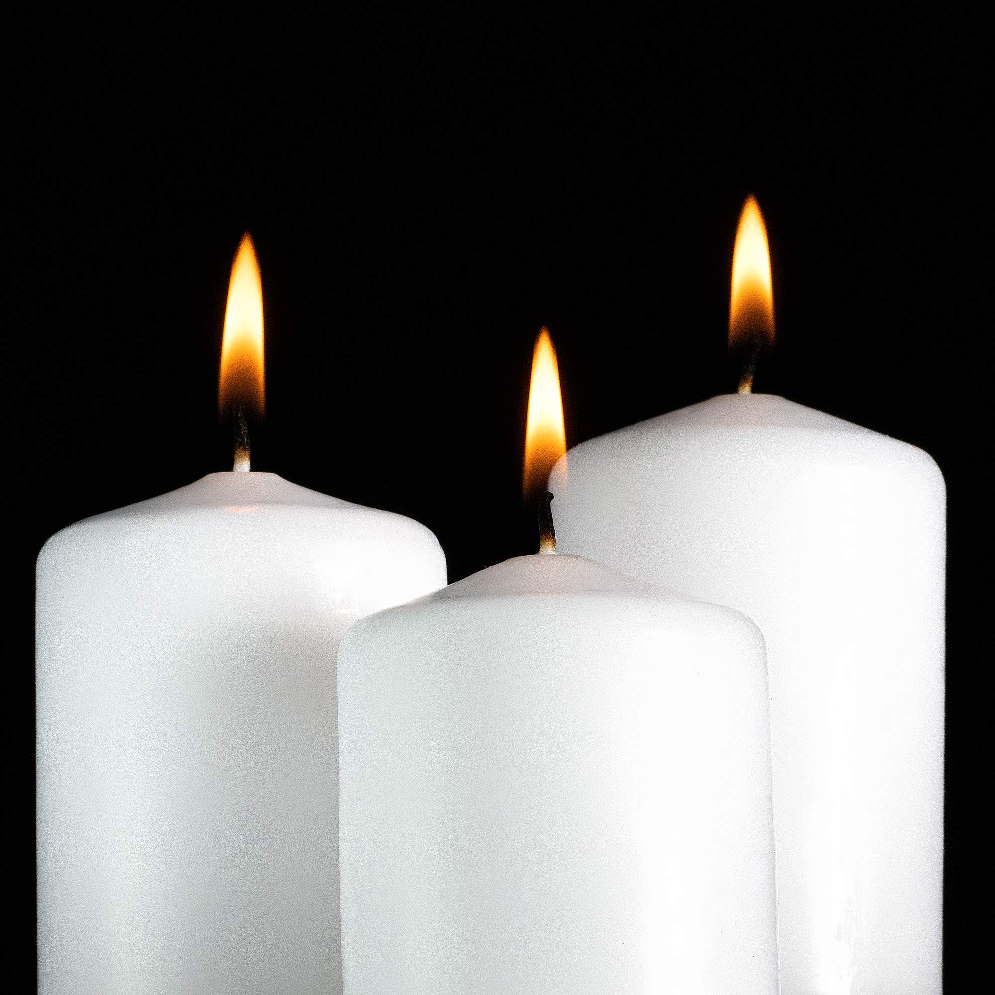 SPAAS White Pillar Candles - 4 Pack | 2x3” Small Pillar Candles for Lantern Home Décor, Kitchen Decoration, Fireplace, Wedding Aesthetic, Centerpiece | Non Scented Decorative Pillar Candles
