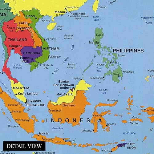 Miniatura 2 de HISTORIX Mapa de Asia Oriental 2004, póster de mapa de Asia de 24 x 30 pulgadas, arte de pared de Asia oriental, póster de mapa de Asia, incluyendo