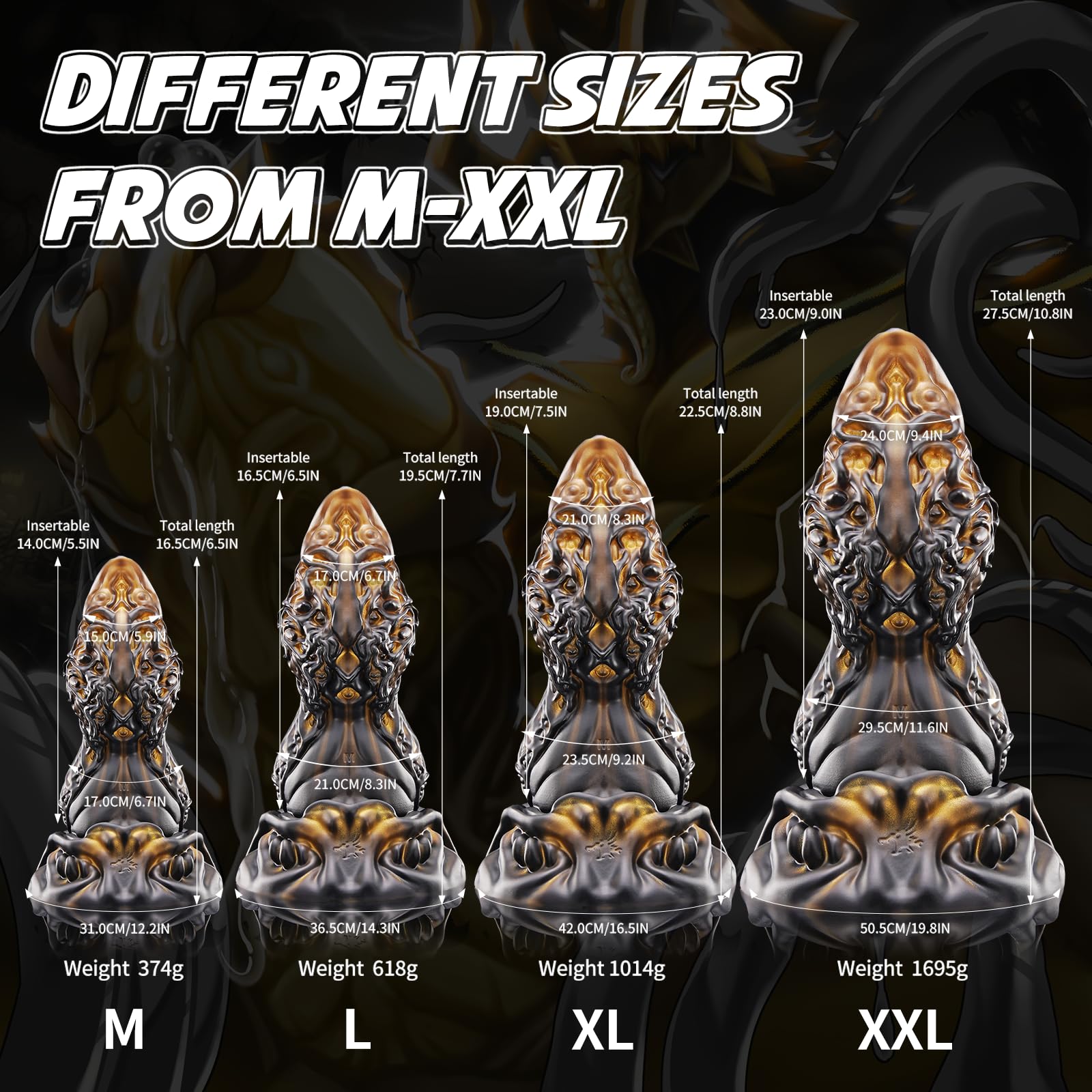 Nothosaur MAGARA 8.8 Inch Realistic Sex Toys Monster Dildo for G Spot Clitoral Anal Stimulation Body-Safe Material with Strong Suction Cups, Sex Adult Toys for Women Men and Couple - Blazed