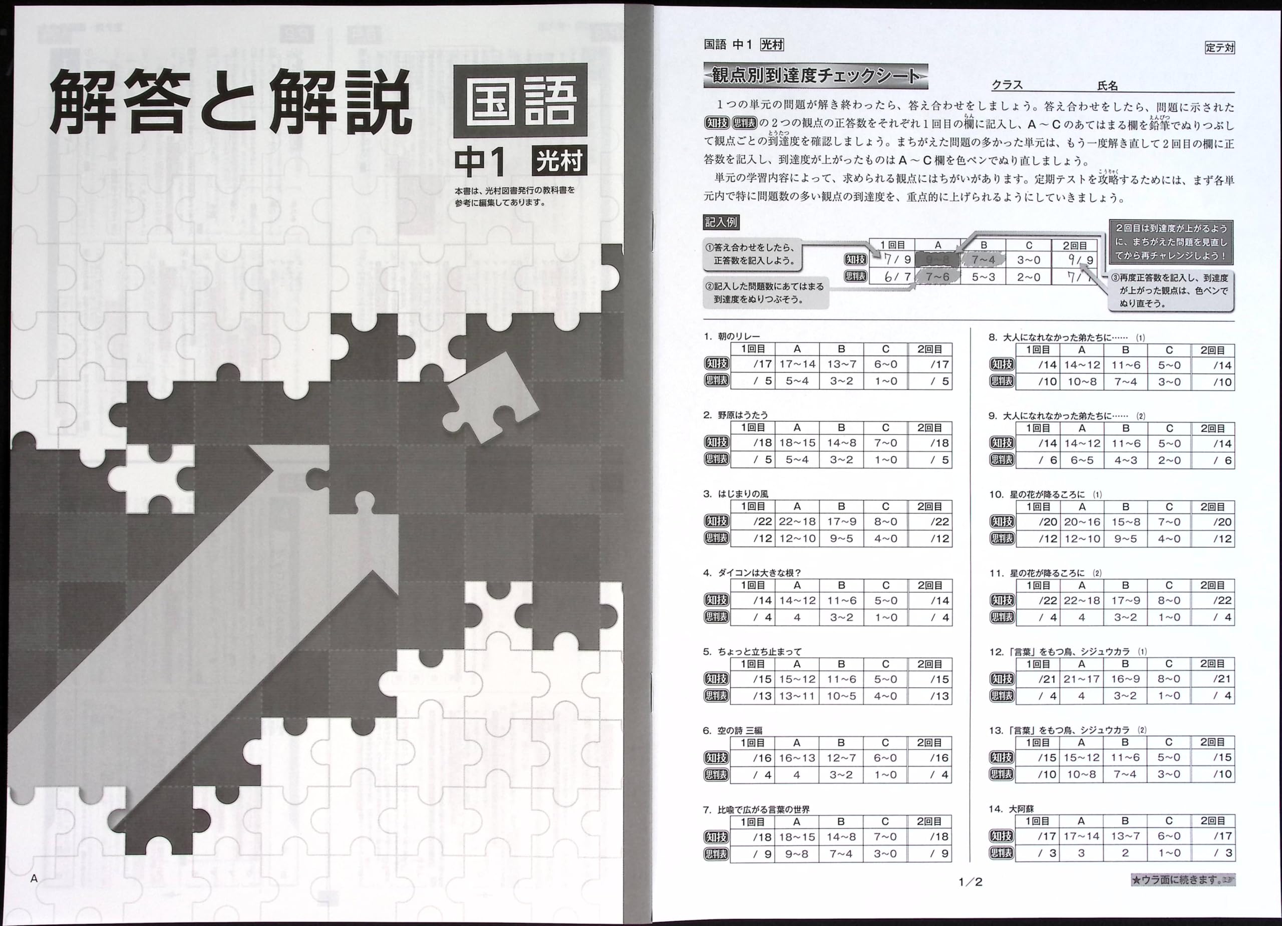 Amazon.co.jp: 定期テスト対策問題集 中1 国語 光村図書版 (スタディ