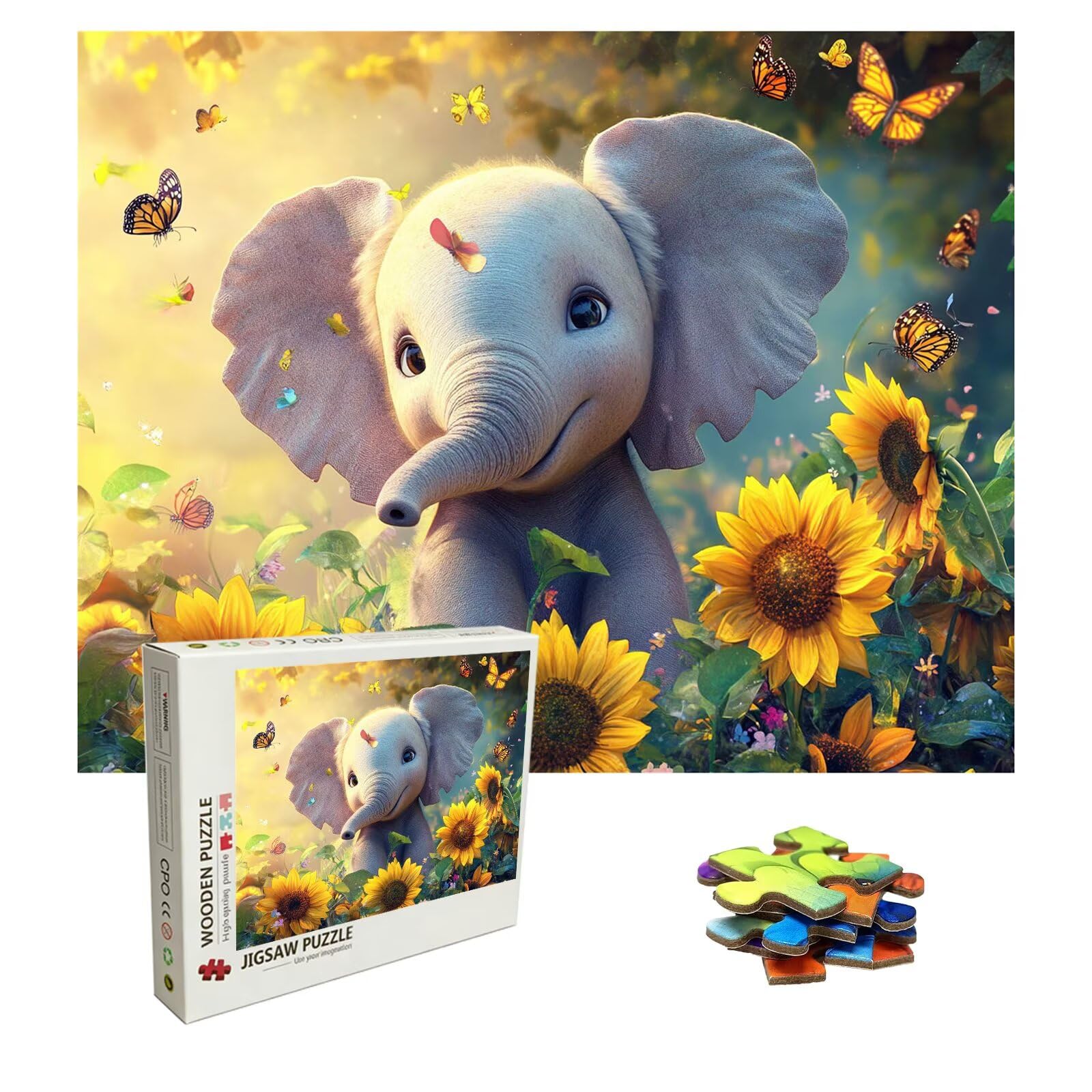 Słoń puzzle 5000 elementów, trudna zagadka, drewniane puzzle dla całej rodziny, zestaw "zrób to sam", dla dorosłych, nadają się jako dekoracja ścienna i prezenty dla kobiet, temat: roślina 8p-851