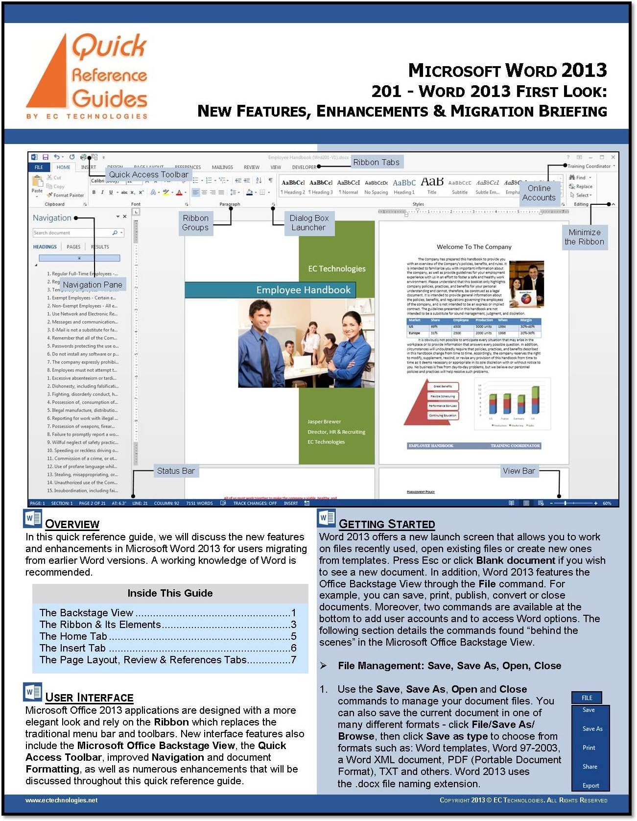 Microsoft Word 2013 First Look Quick Reference Guide (Cheat Sheet): Introductio to New Features, Enhancements & Migration Briefing (Basics & Beyond Quick Reference Series)