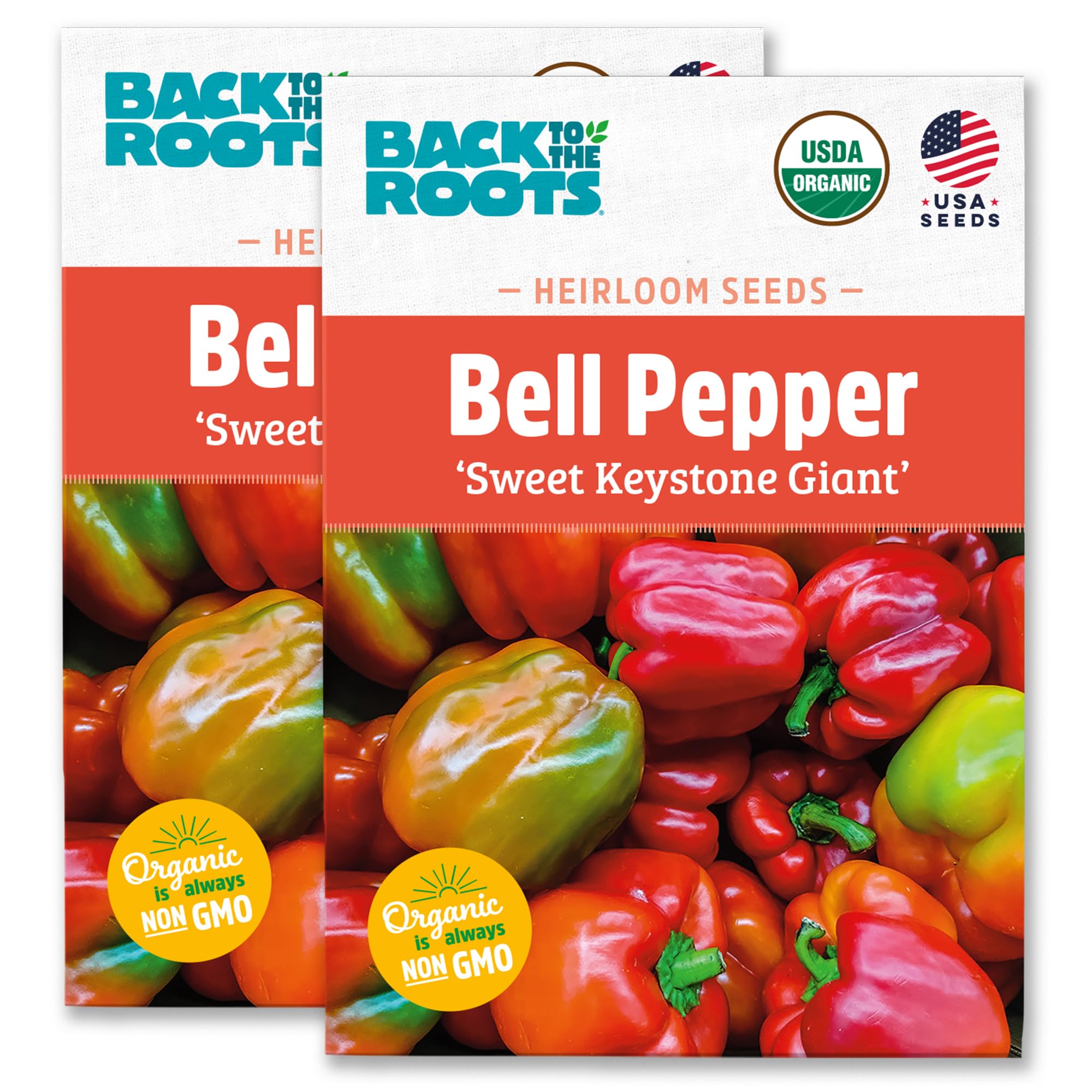 100% Organic Heirloom Seeds - Keystone Resistant Giant Bell Pepper Value Pack (280mg Total)