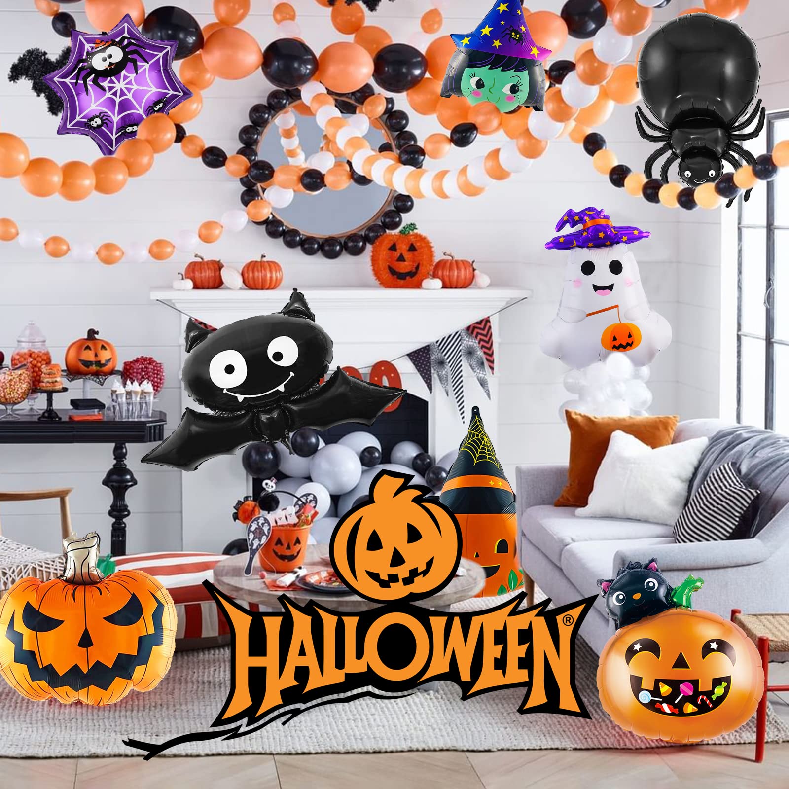 Decorazioni Halloween Ragnatele E Ragni - 5m Ragnatela, Ragno Gigante 150cm, 20 Mini Ragni Macchina Del Fumo - Foto 12