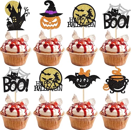 Miniatura 8 de 1 paquete de The Spooky One Cake Topper Glitter The Spooky One Halloween cumpleaños Cupcake Picks 1st Birthday Goast Cake Decor for Halloween Kids