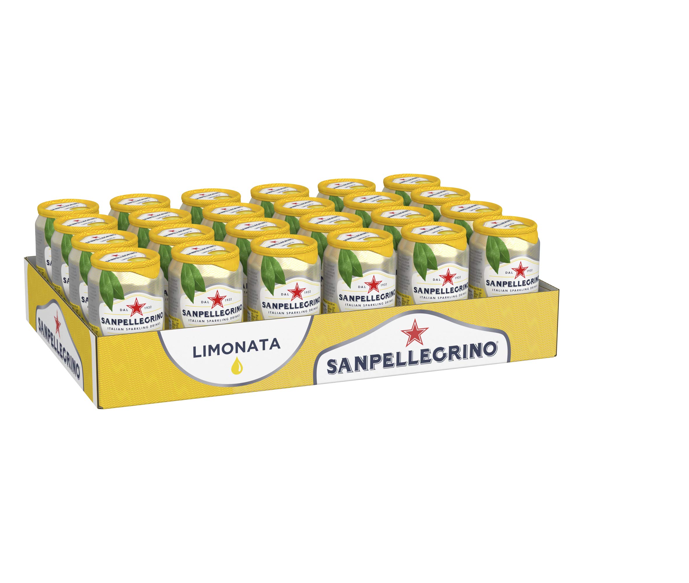 Sanpellegrino | Zitronen Limonade | Limonata | Hoher Fruchtanteil 16% frisch gepresster Zitronen | Ideal für unterwegs | 24er Pack (24 x 0,33l) Einweg Dosen