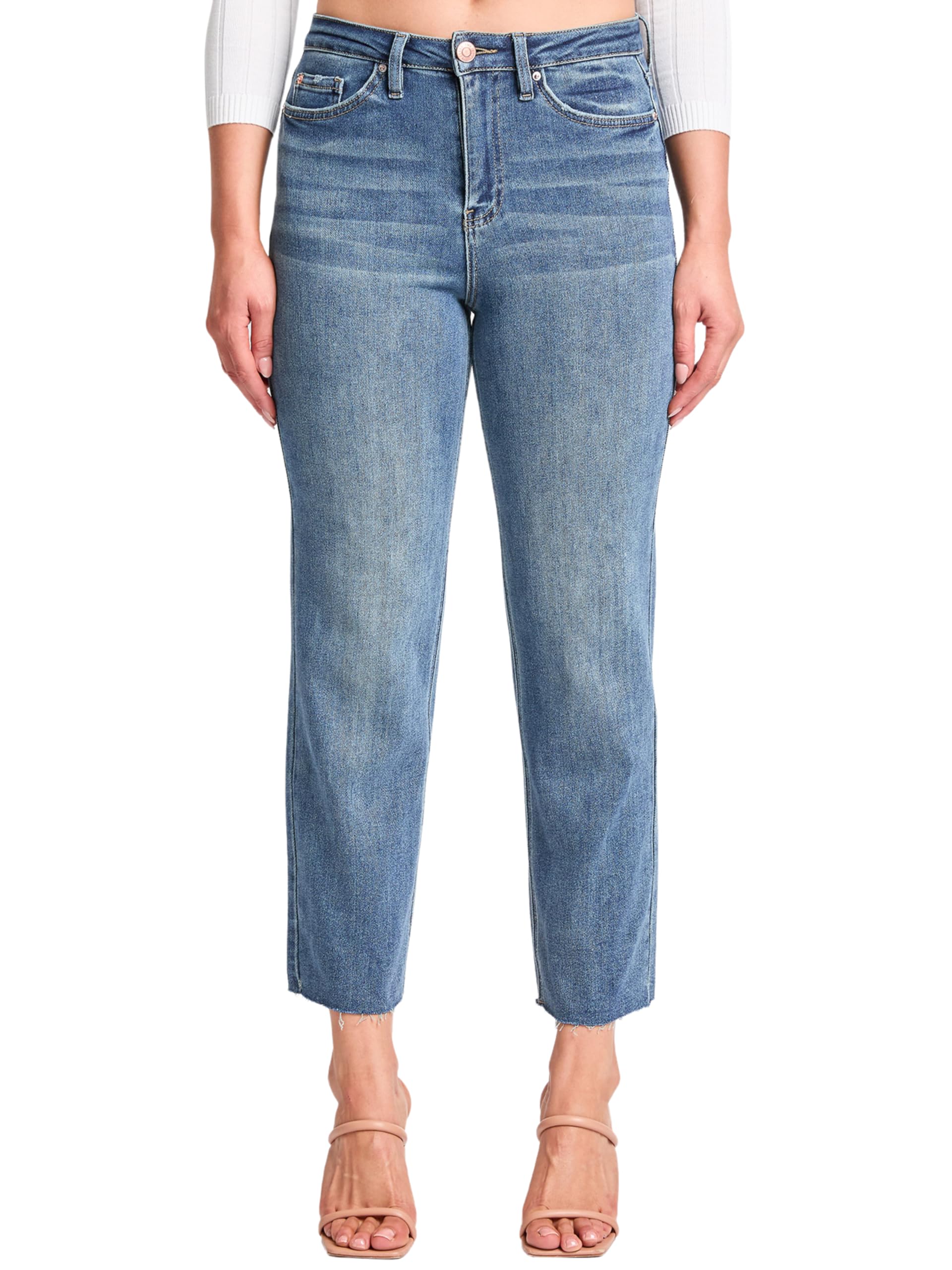 YMI Women's Cropped Straight Leg Jeans