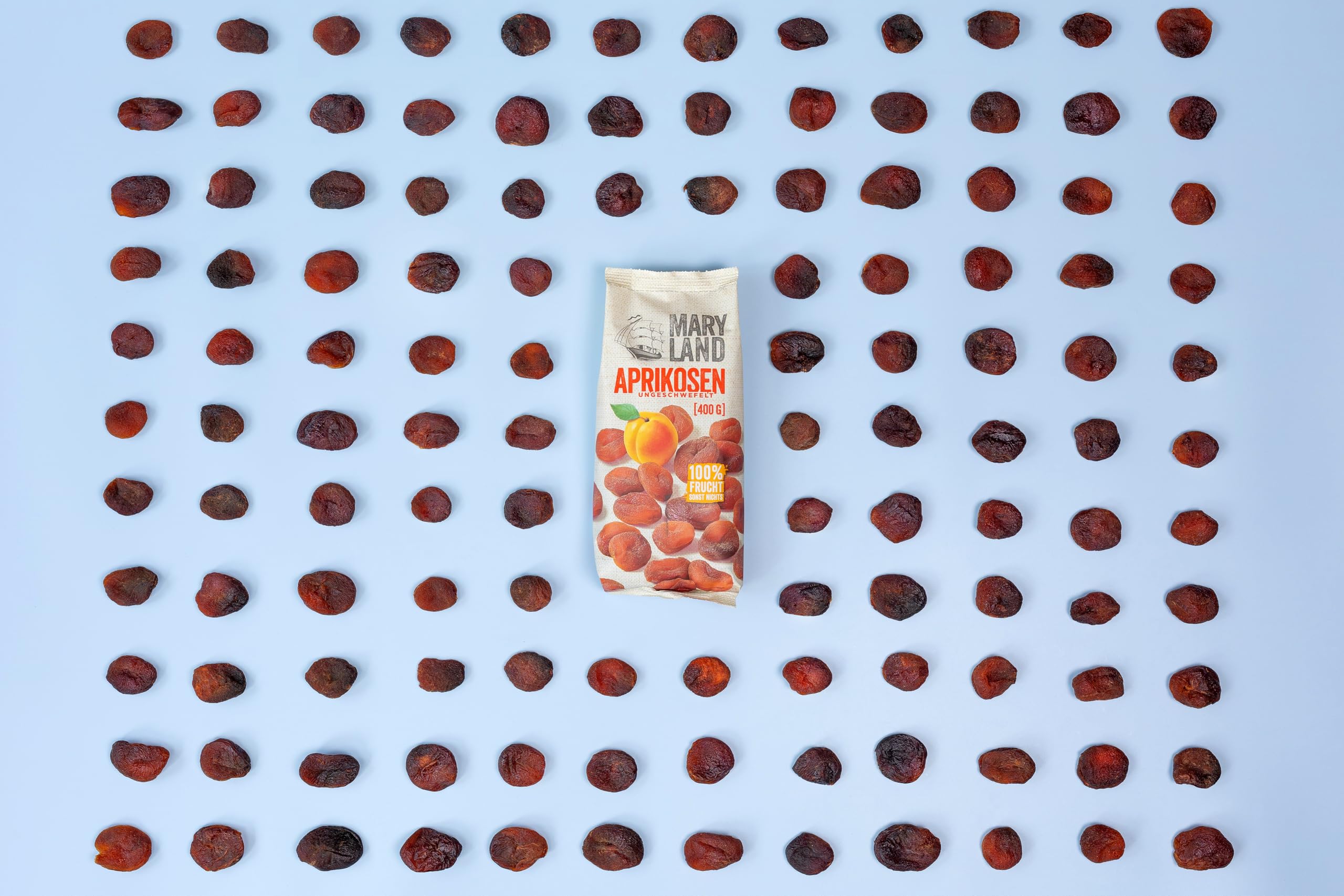 Maryland Aprikosen 400g Beutel 6er Pack – Aprikosen, ungeschwefelt, vegan, fruchtig süß– Im großen Format genießen (6 x 400g)