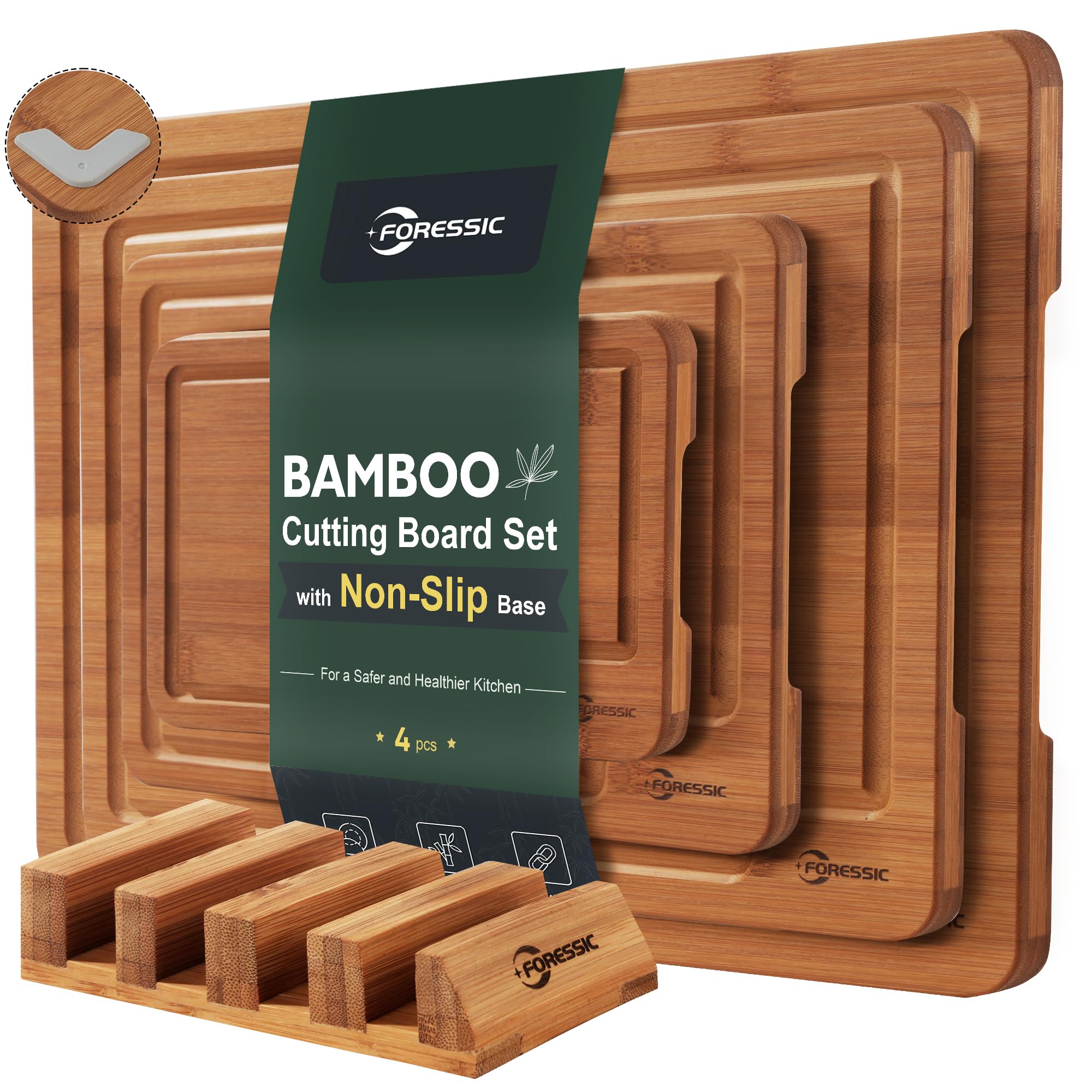 Carbonized Bamboo Cutting Board Set