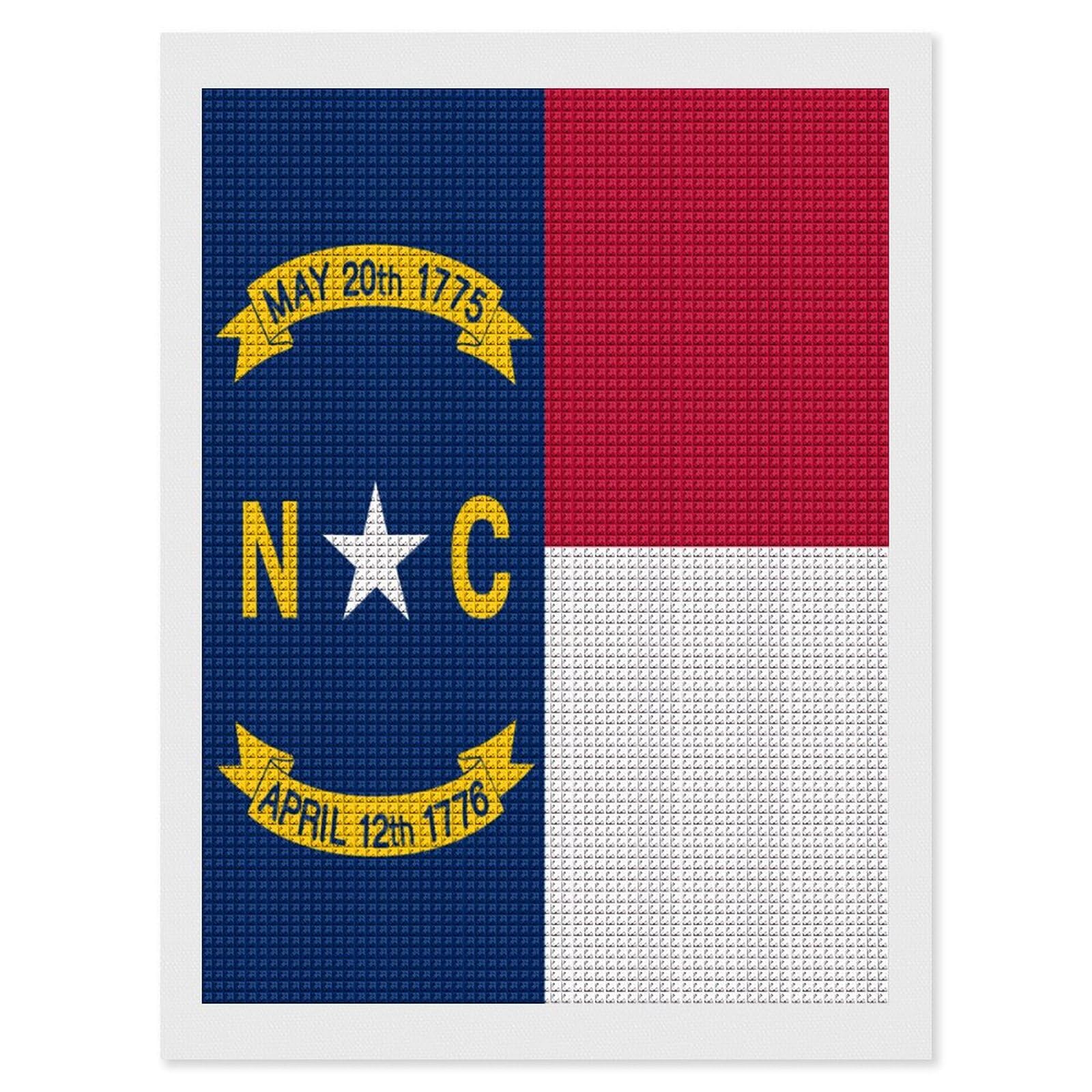 North Carolina Flag Diamond Art Painting Kits Full Square Drill DIY Picture Art Crafts for Home Wall Decor