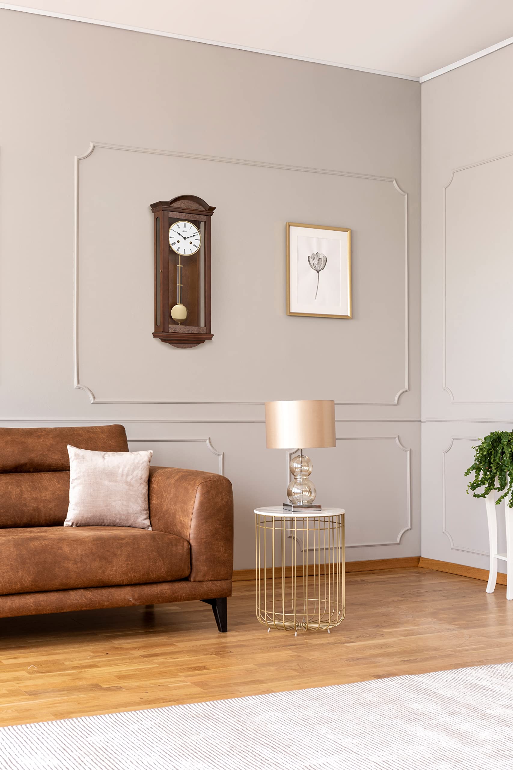 Hermle Westminster 71001-030341 - Reloj de Pared con péndulo (Aspecto de Madera de raíz)