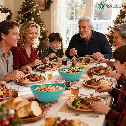 Vista 8 de Homienly Tazones para Ensalada 6 PCS Tazones de Paja de Trigo - Tazón Grande para Servir de 60oz - Tazón para Cereal Apto para Microondas y 6 piezas