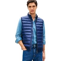Tommy Hilfiger Uomo Gilet Mix Media Essential Imbottito, Blu (Carbon Navy)