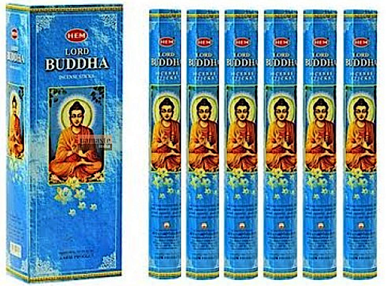 HEMLord Buddha Incense Sticks (120 Sticks, 6 Boxes Inside) - 9 Inches Long, 20g per Box - Help You to Relax, Meditate, Reduce Stress, Boost Creativity, and Enhance Focus.
