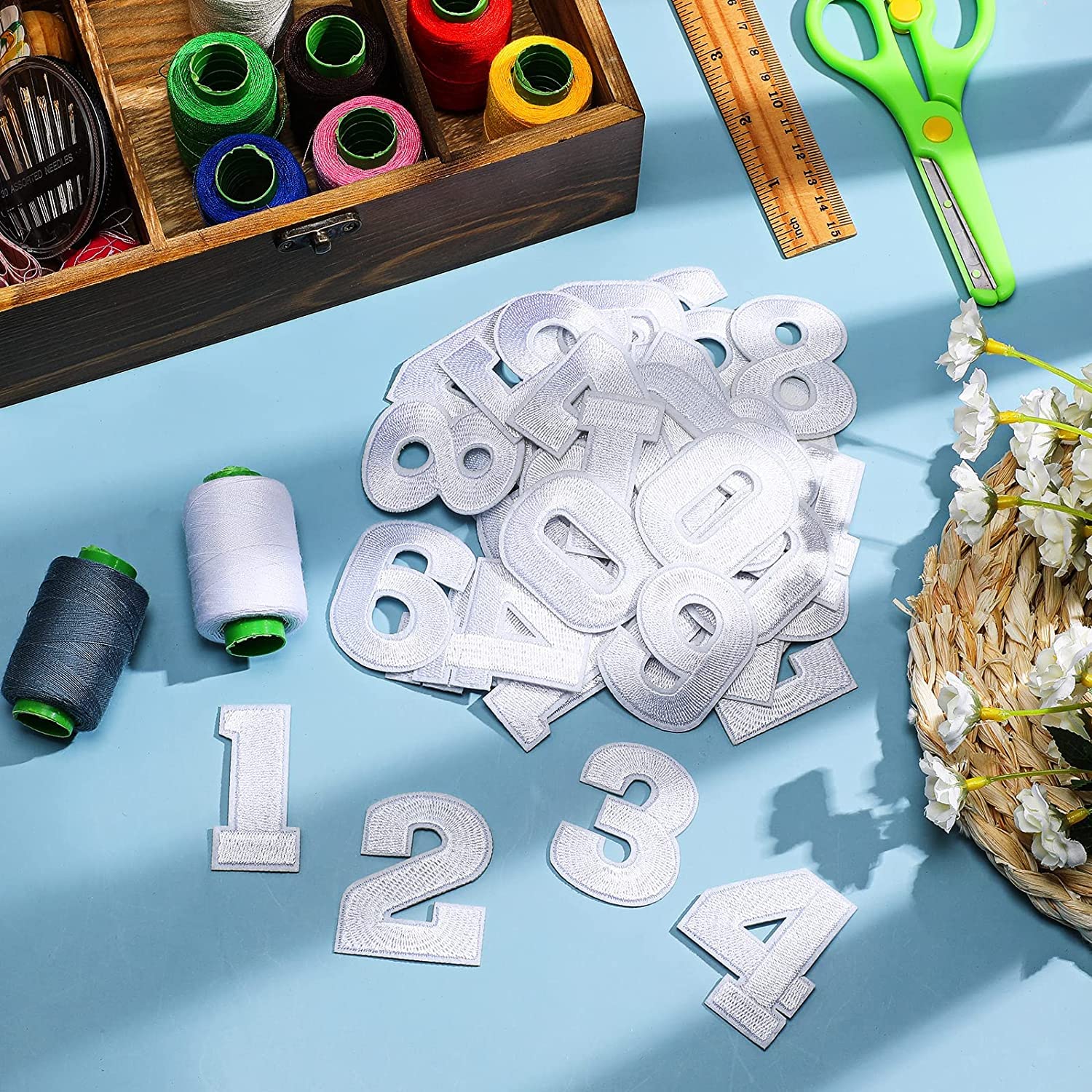 Amazon.co.jp: 30枚 数字 ワッペン アップリケ アイロン接着