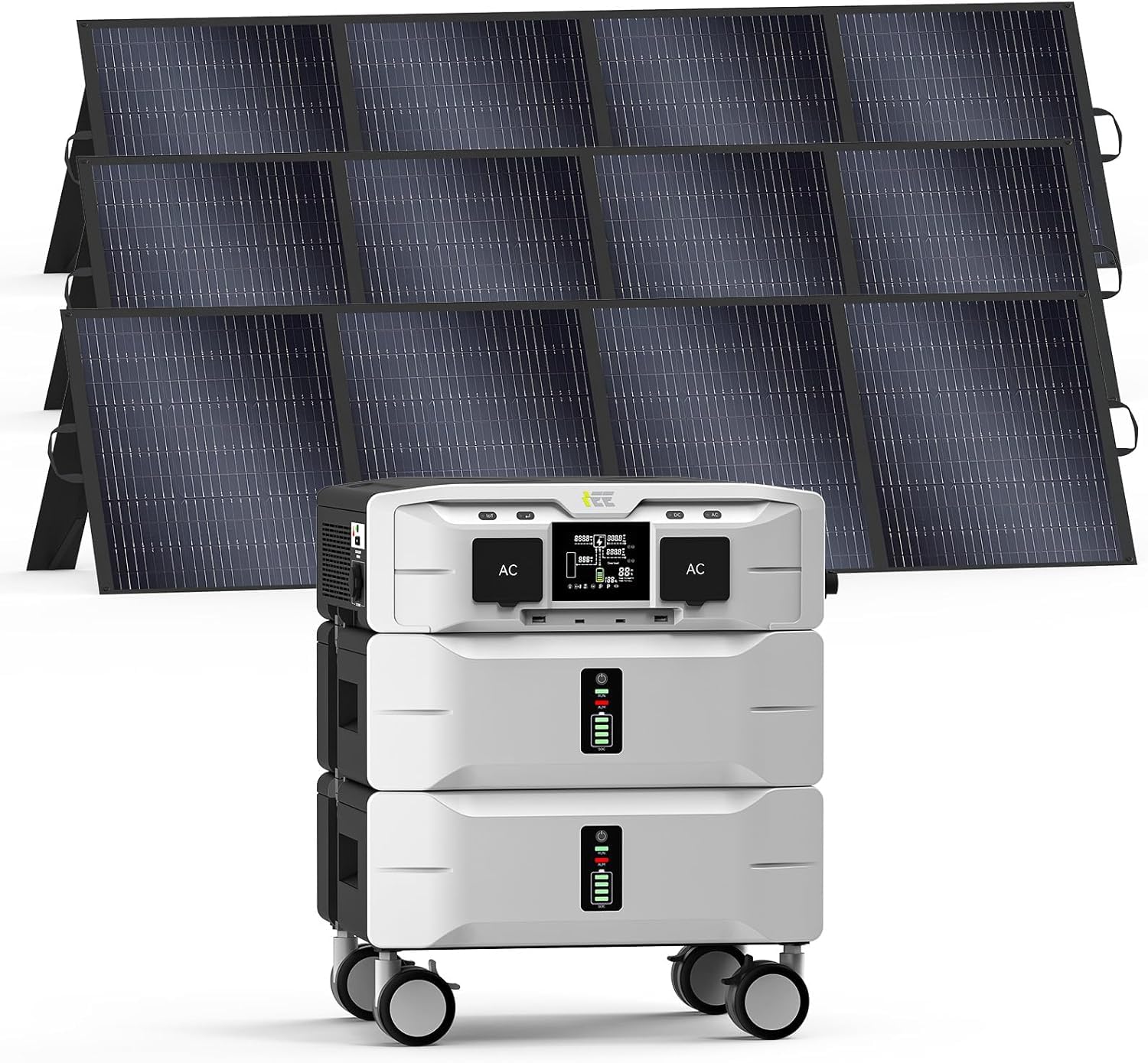 IEE SP5000 5000W Power Station Solar Generator with 3 200W Solar Panels Included 120 240V Dual Voltage 5120Wh