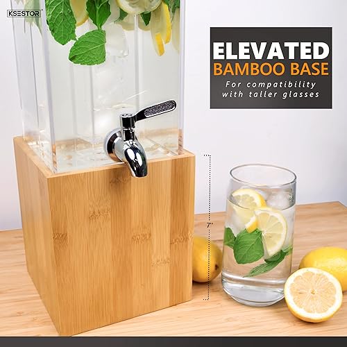 Miniatura 5 de Ksestor - Dispensador de bebidas prémium con soporte - Capacidad para hasta 1.25 galones - Dispensadores de bebidas para fiestas - Dispensador de