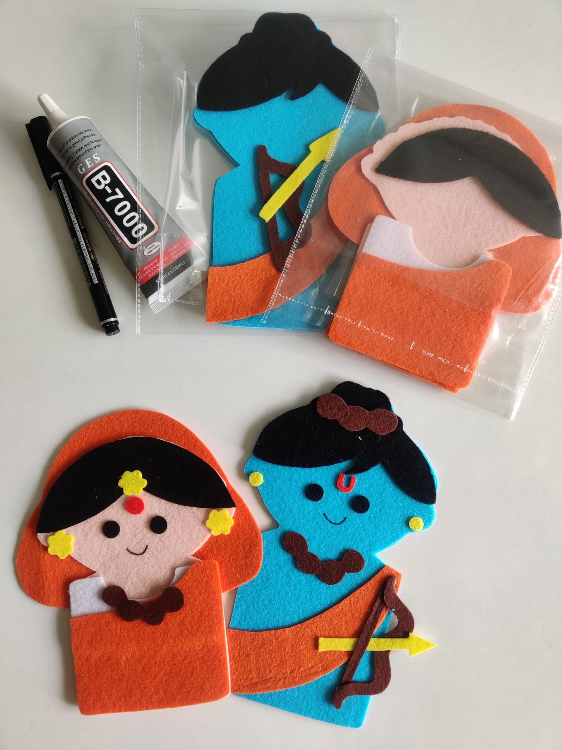 Make Your Own Felt Ram & Sita Hand Puppets | Ramayana Story Puppets for Kids-image-4