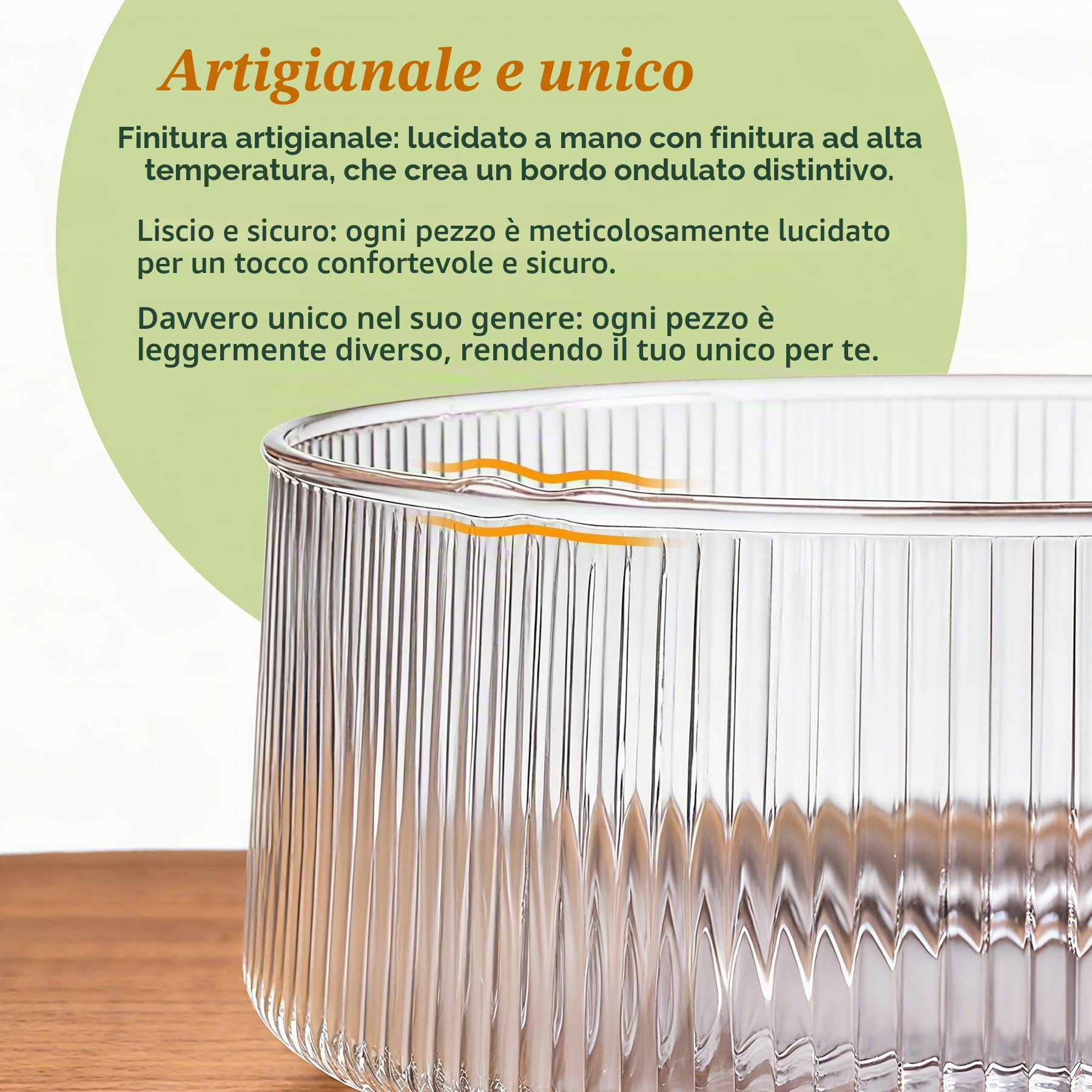 NiHome Insalatiera in vetro extra large da 4500 ml con base in legno di acacia naturale e posate per insalata in legno, per cene in famiglia, feste, riunioni, ciotola in vetro oversize multiuso per