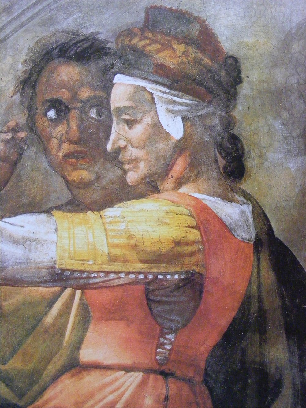 Lámina Mattan con esposa de Michelangelo con marco marrón de alta calidad