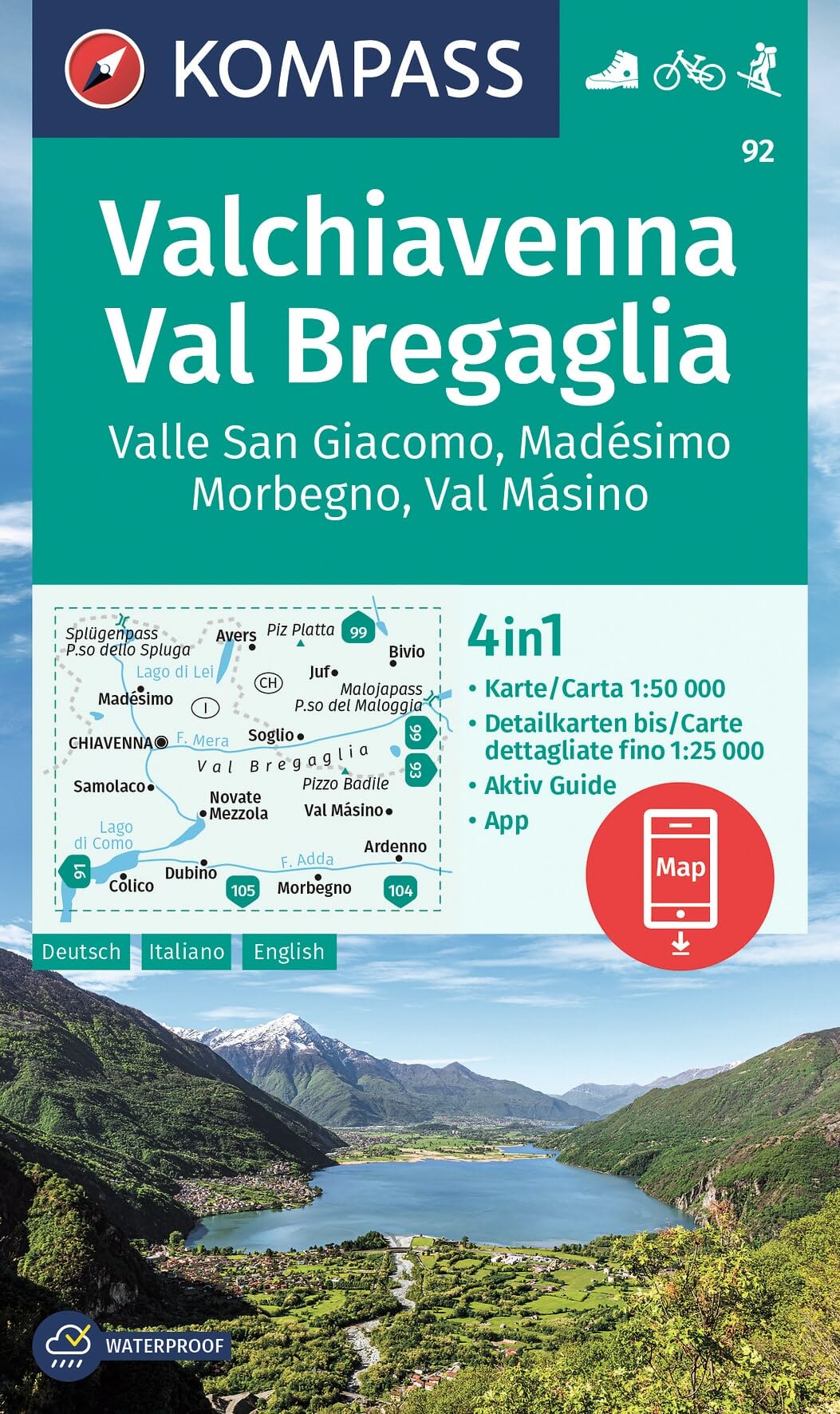 Valchiavenna - Val Bregaglia D/I + Aktiv Guide - 9783991213451