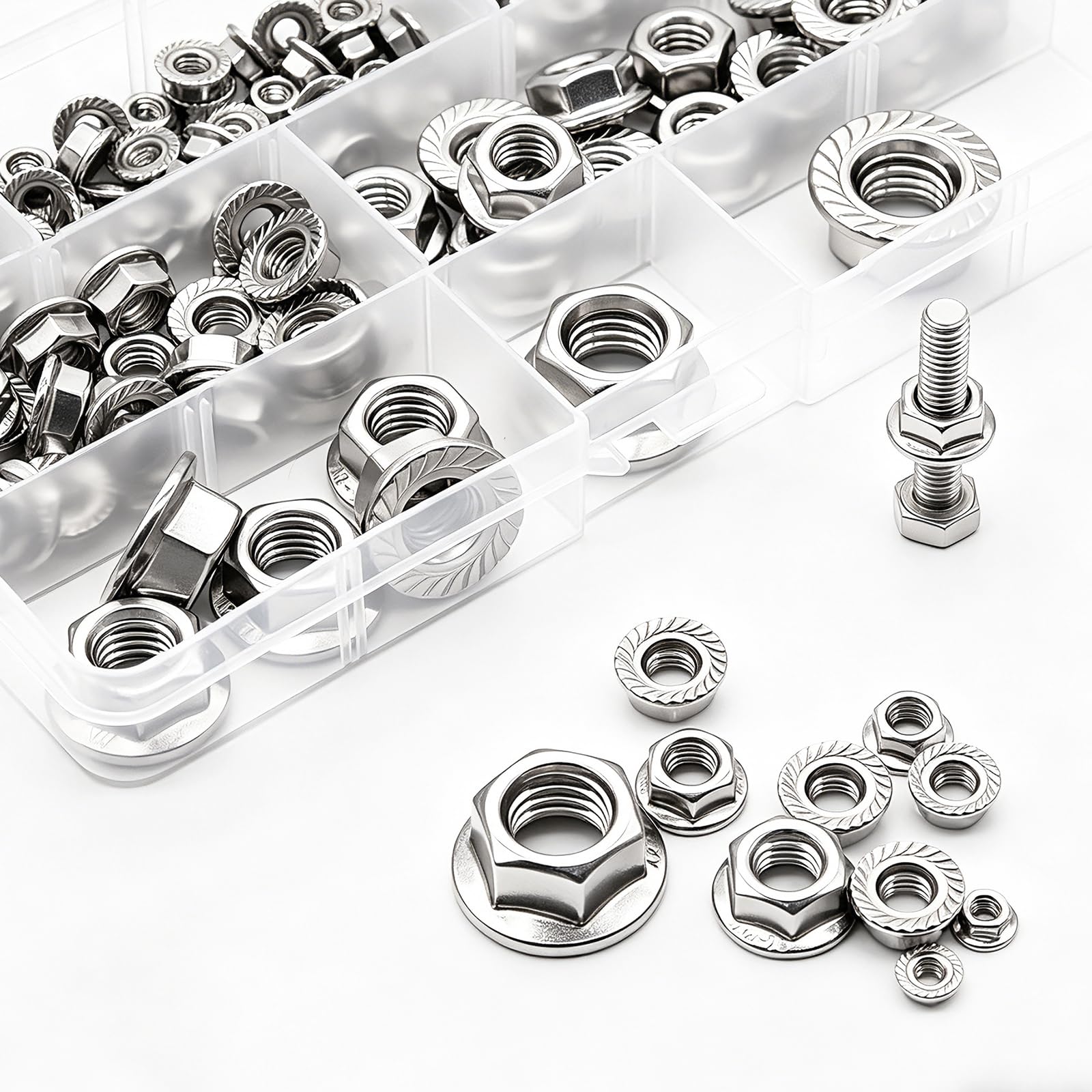 Stainless Steel Flange Nuts - 140 Piece Set -5