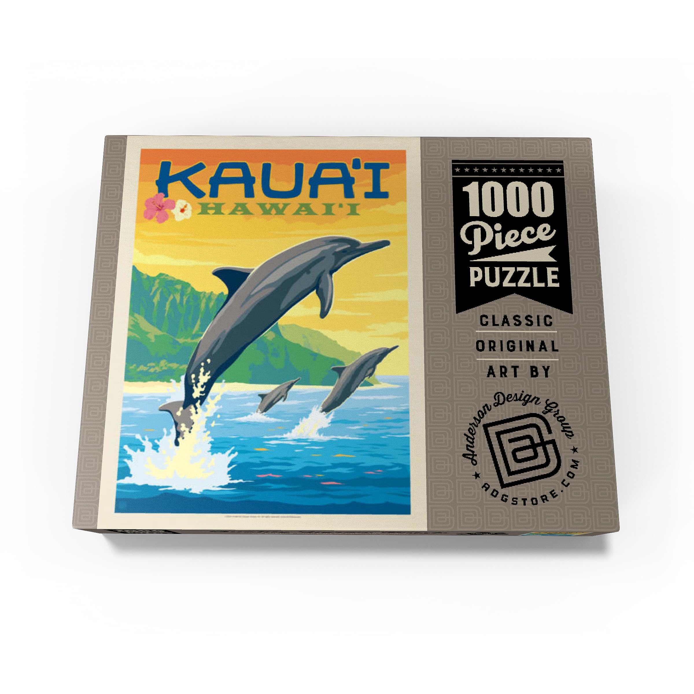 Amazon.com: MyPuzzle Hawaii: Kaua'i (Dolphins), Vintage Poster