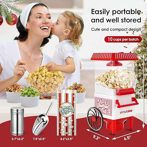 Miniatura 4 de máquina de palomitas de maíz, kit de máquina de palomitas de maíz con aire caliente en caja de regalo, máquina portátil de palomitas de maíz para el