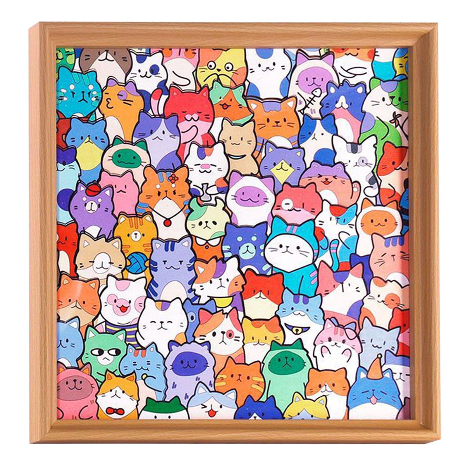 DIY Cat Jigsaw Puzzle: 3D Little Kitties Wooden Jigsaw Puzzle - Puzzle/Drawing/Assembly All in One, Coloring Wooden Educational Toys, Creative Gifts for Kitty Lovers, Home Decor
