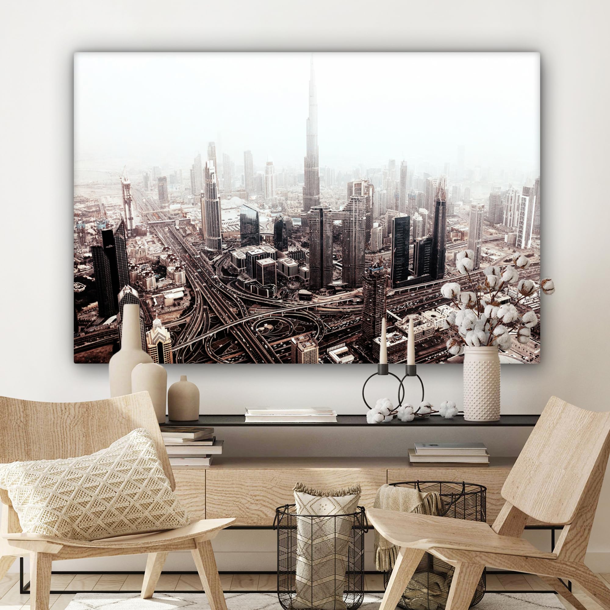 MuchoWow© Bilder Groß Groß 140x90 cm XXL Wohnzimmer Deko Modern Wandbild XXL Kunstdruck auf Leinwand Bild Schlafzimmer über Bett Room Decor Geschenke Stadt - Architektur - Gebäude - Schwarzweiß