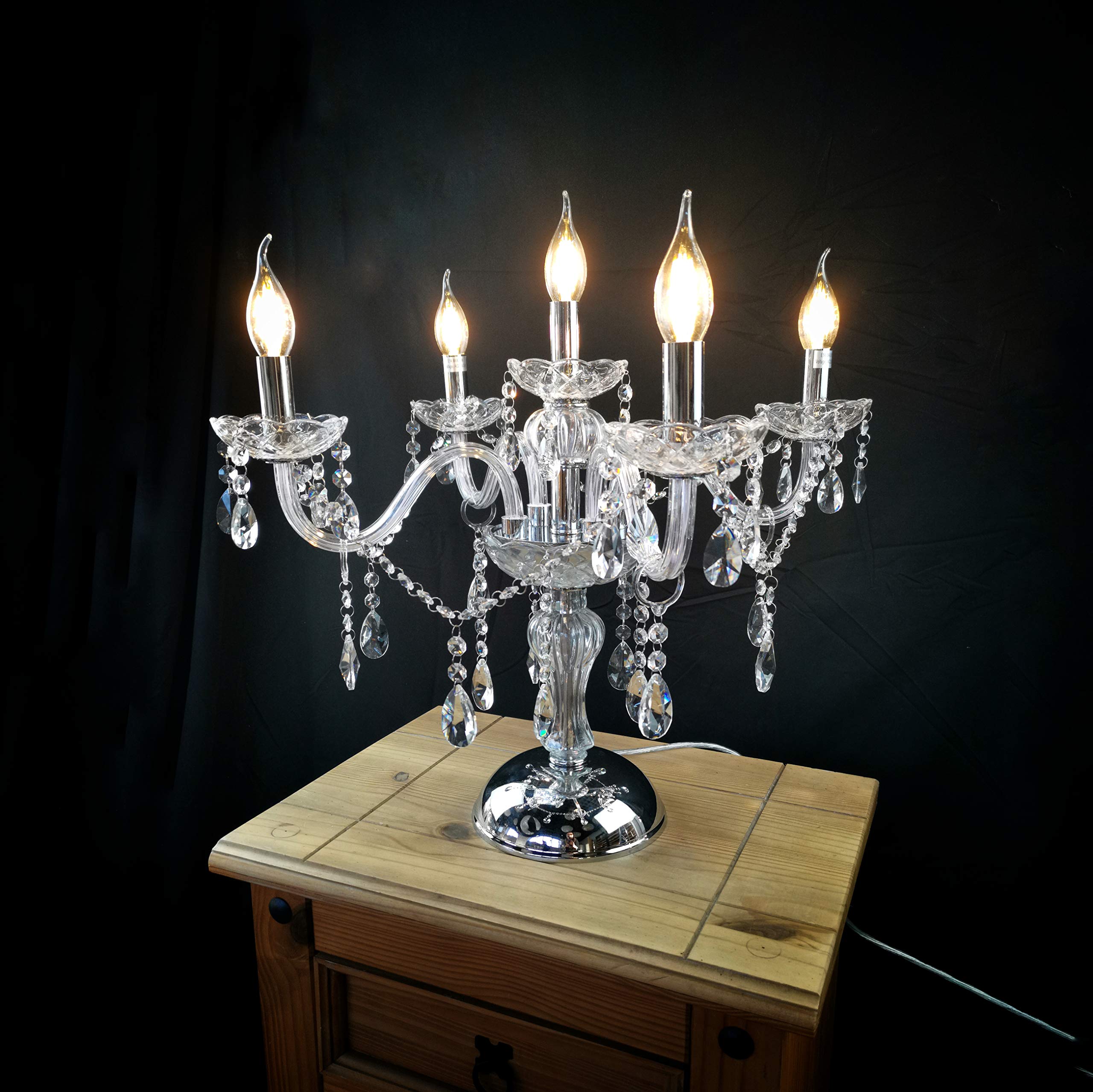 Wdw Clear 8006 Genuine K9 Crystal Chandelier 2, 6, 8, 10, 15, 24, 32 Arms (7 Arms Table Lamp)