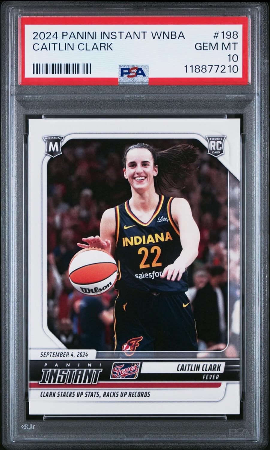 Graded Psa Gem Mint 10 Caitlin Clark 2024 Basketball Rookie Card #198 Rookie Of The Year Winner
