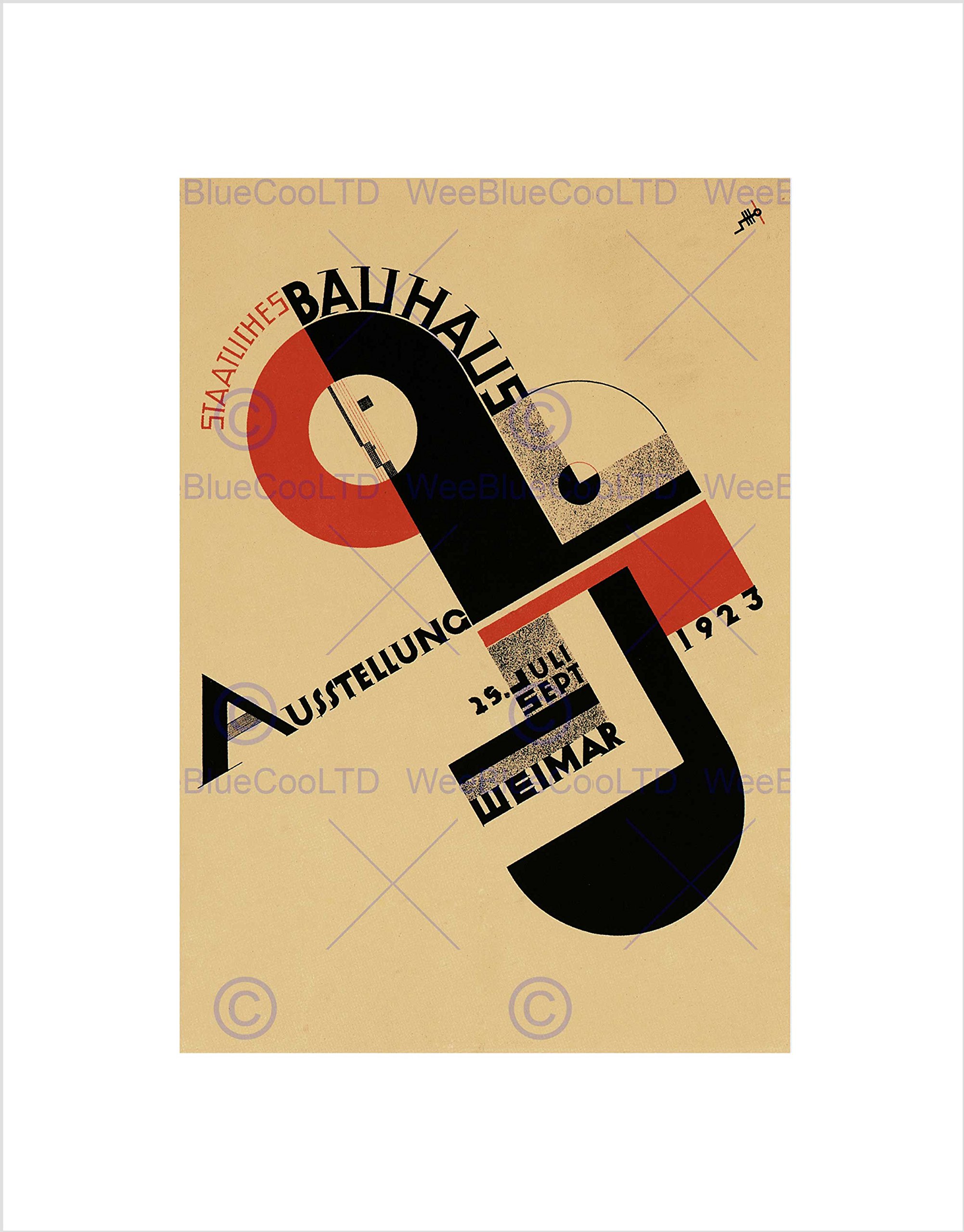 Wee Blue Coo Exhibition Bauhaus Weimar Icon Germany Vintage Retro Advert Wall Art Print