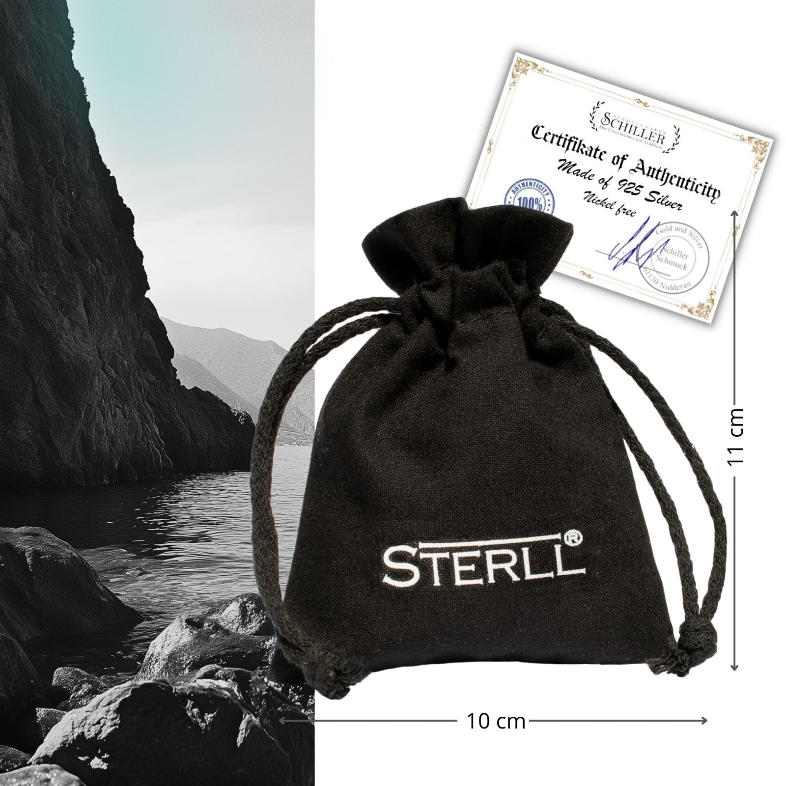 Herren Silberarmband Echt Silber Schwarz Oxidiert Öko-Verpackung Geschenke für Männer