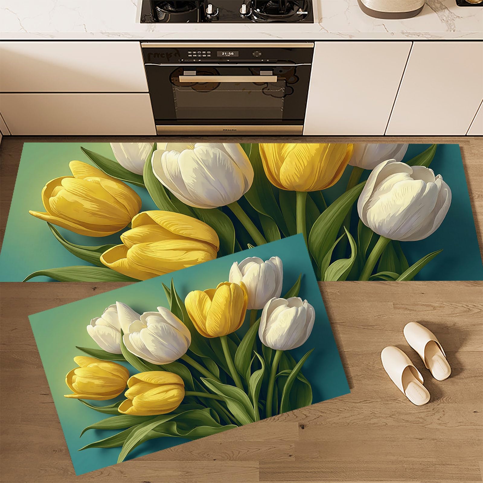 Alfombras de cocina de 2 piezas tapetes decorativos de 43x150cm