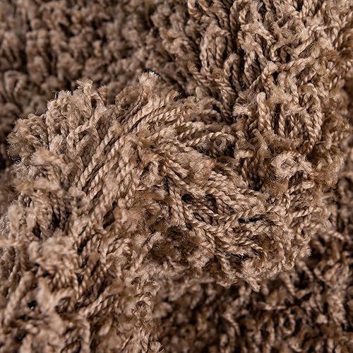 Miniatura 8 de Unique Loom Colección Solid Shag - Alfombra de área de la colección Shag sólido (3 pies 3 pulgadas x 5 pies 3 pulgadas, ovalada, color marrón