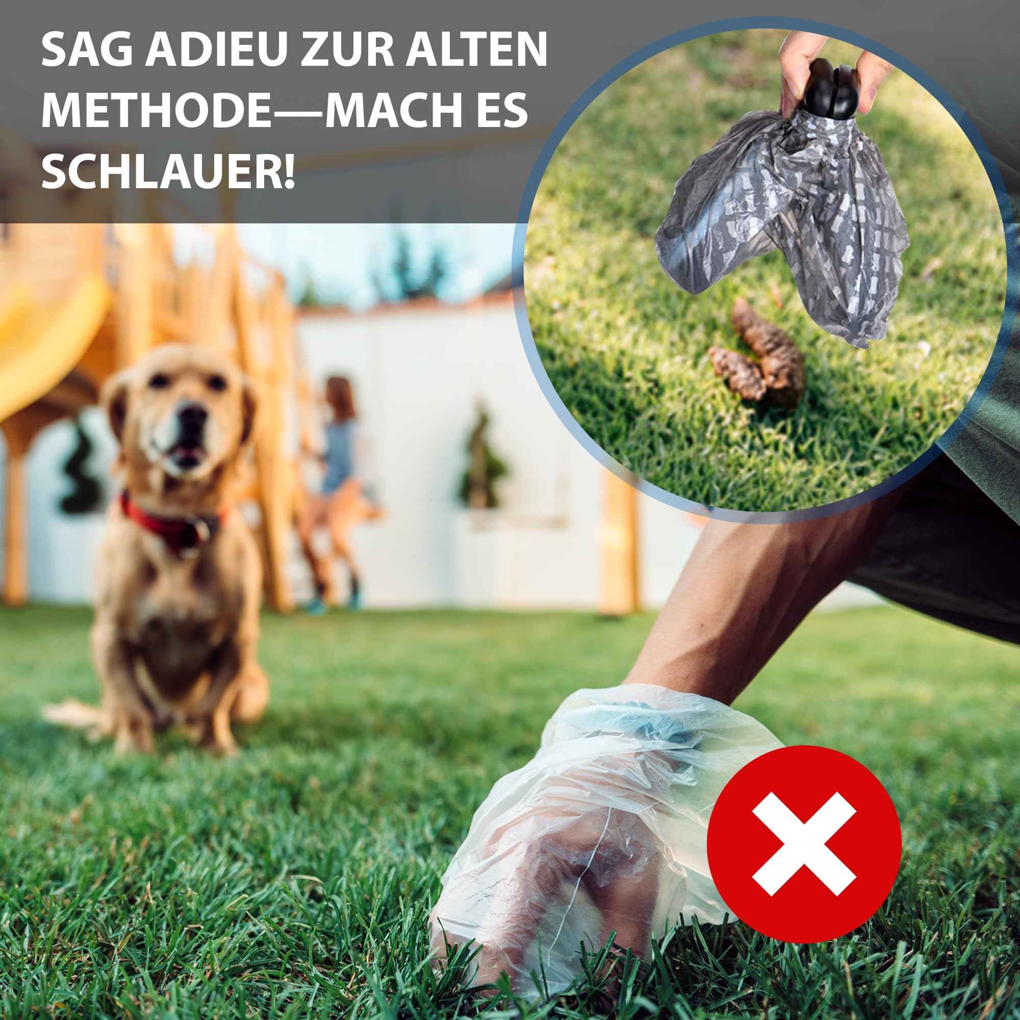 DOGOPAL Hundekotgreifer mit Beutel für Unterwegs - Tragbare Hundekotschaufel mit Erweiterbarem Fach für Hundekotbeutel - Hundekotzange Pooper Scooper - Kotschaufel Hunde Katze