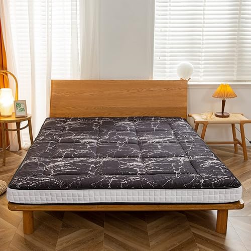 HIGOGOGO Colchón de futón japonés para suelo, almohadilla de dormir enrollable Shikibuton Tatami, cama plegable coreana, repuesto para adultos,