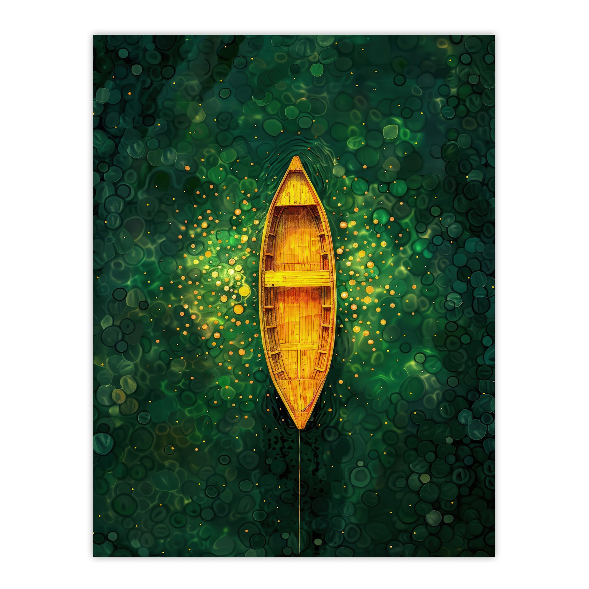 Artery8 Emerald Cove Cave Gold Sunlight Boat Aerial View For Living Room Extra Large XL Wall Art Poster Print