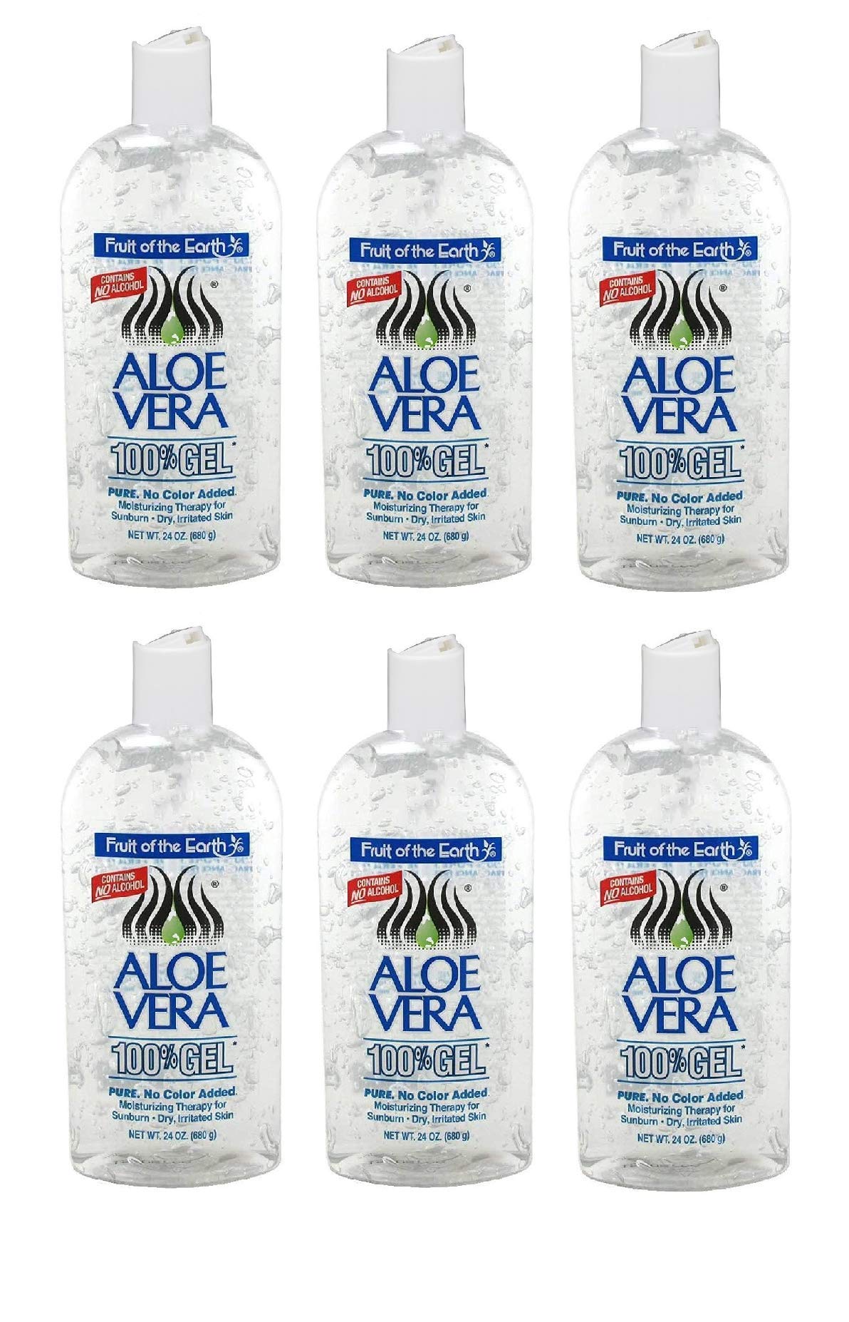 Fruit Of The Earth 100% Aloe Vera 24oz Gel Pump (6 Pack)