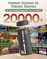 Vista 3 de Palo de juego retro Plug-and-Play para TV con HDMI 4K, más de 20,000 juegos clásicos y controladores inalámbricos duales (64 GB, negro)