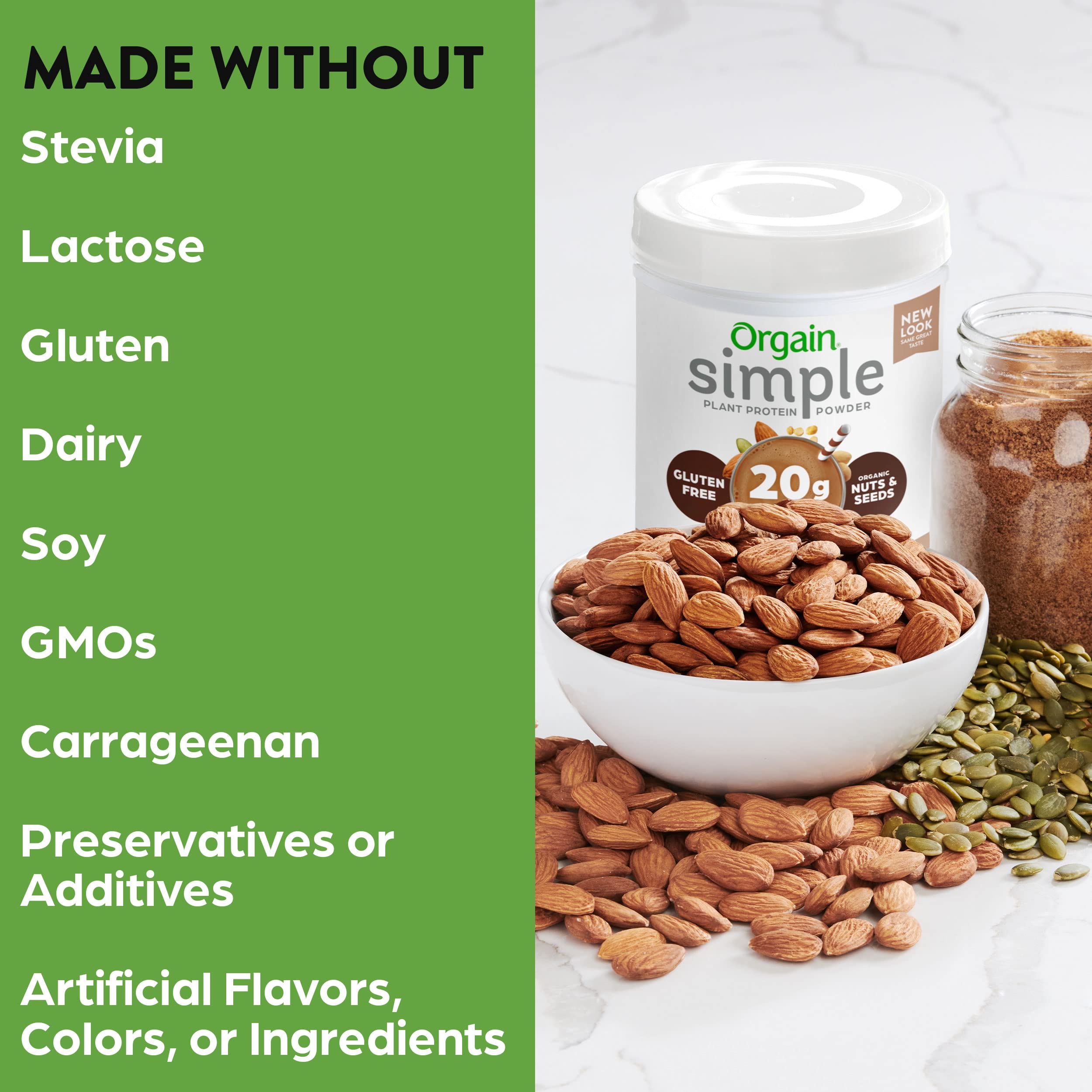 Buy Orgain Simple Organic Vegan Protein Powder, Chocolate 20g of