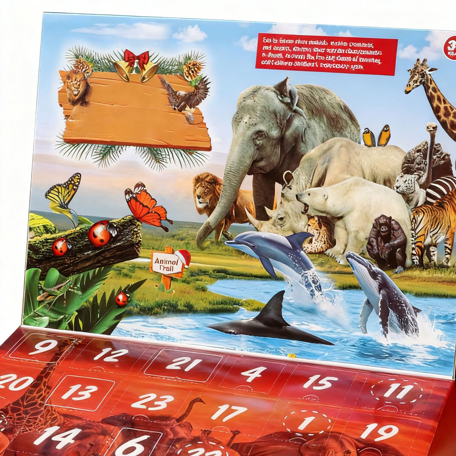 Calendario De Adviento Con Figuras De Animales Decoración 3D De Exploración | Calendario De Cuenta Atrás Con Figuras De Animales Para Escritorio Estantería Niños Jóvenes