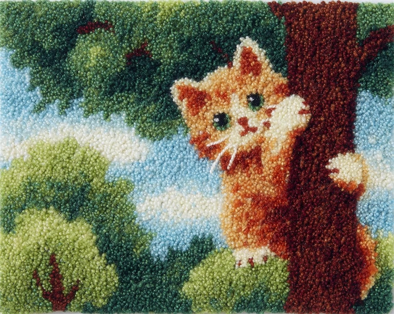 FWRTYCB Latch Hook Rug Kit for Adults Cat in the Tree