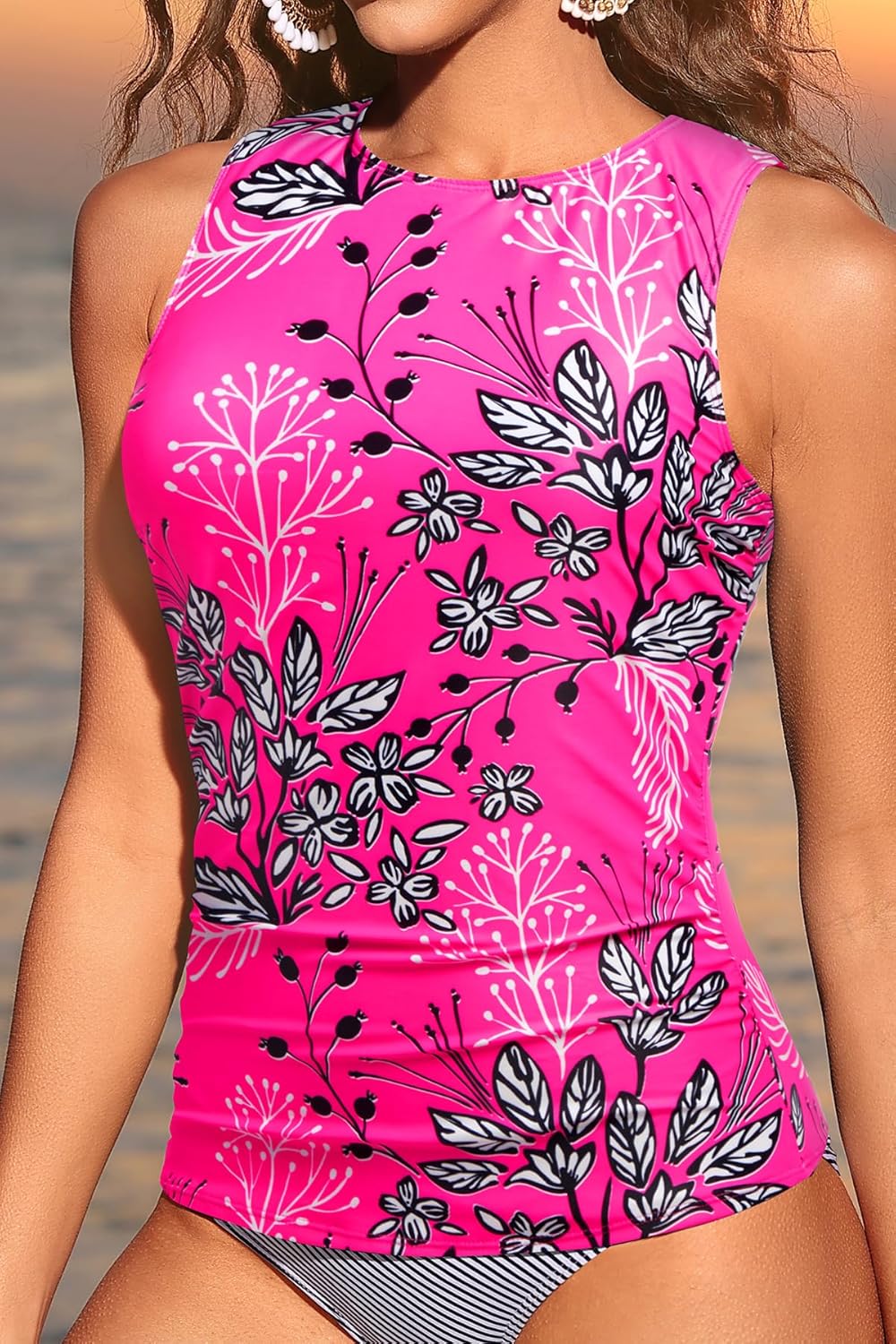 Tempt Me Women Tankini Top Only - High Neck Bathing Suit Tummy Control Swim Top 2025 - Image 4