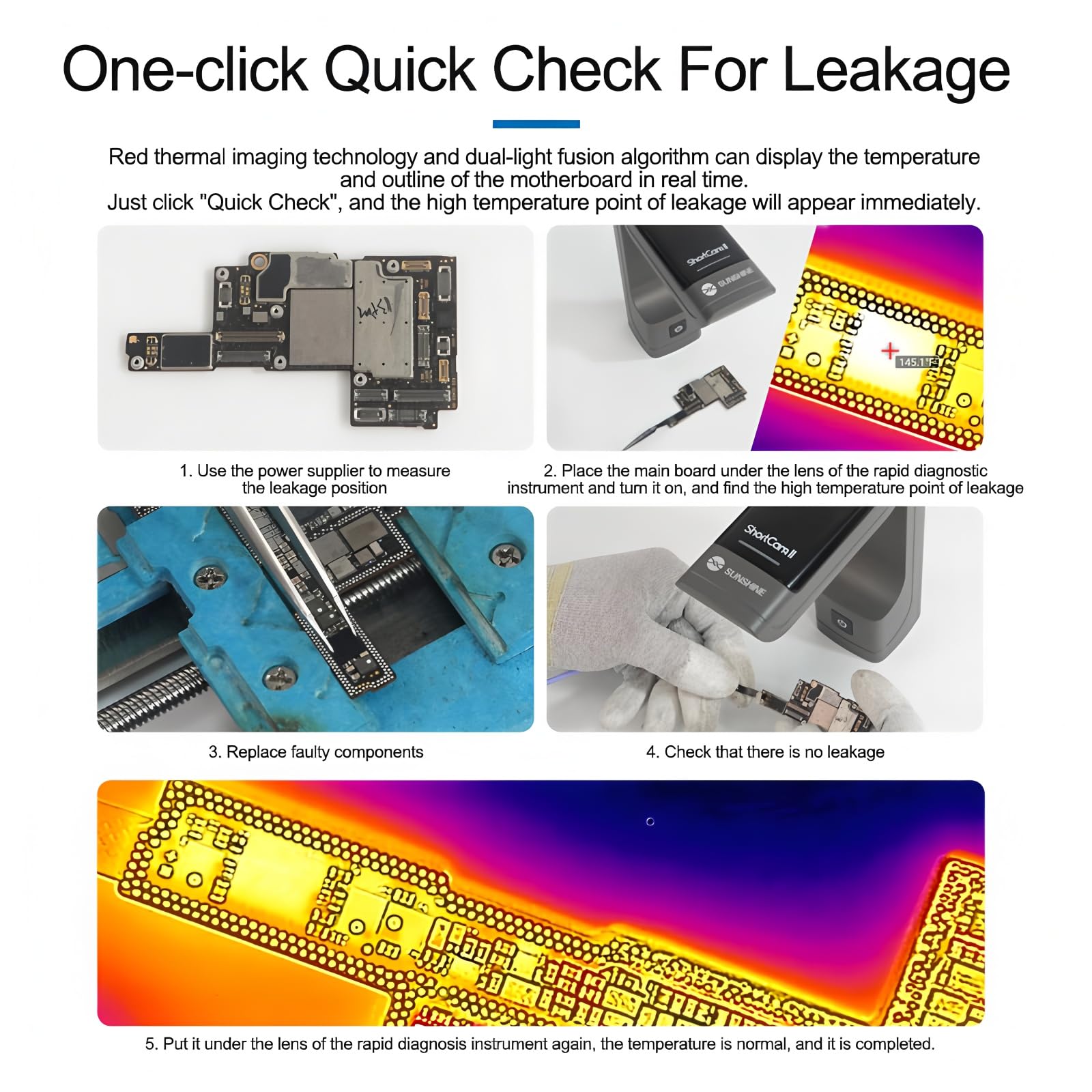 SUNSHINE LC-AD15 400W 3D Analysegerät Schnelle Handy-PCB-Erkennung Infrarot-Thermalkamera Reparaturwerkzeugset